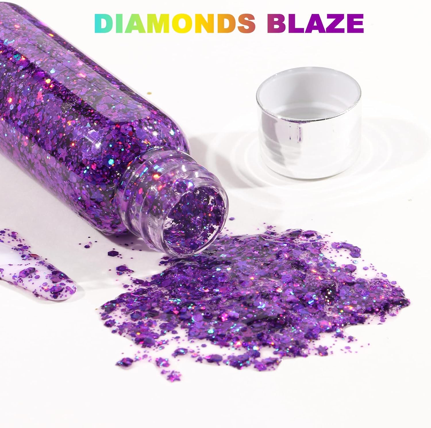 Detalle de URAQT Gel à paillettes Sirène : gros sequins scintillants pour visage et corps