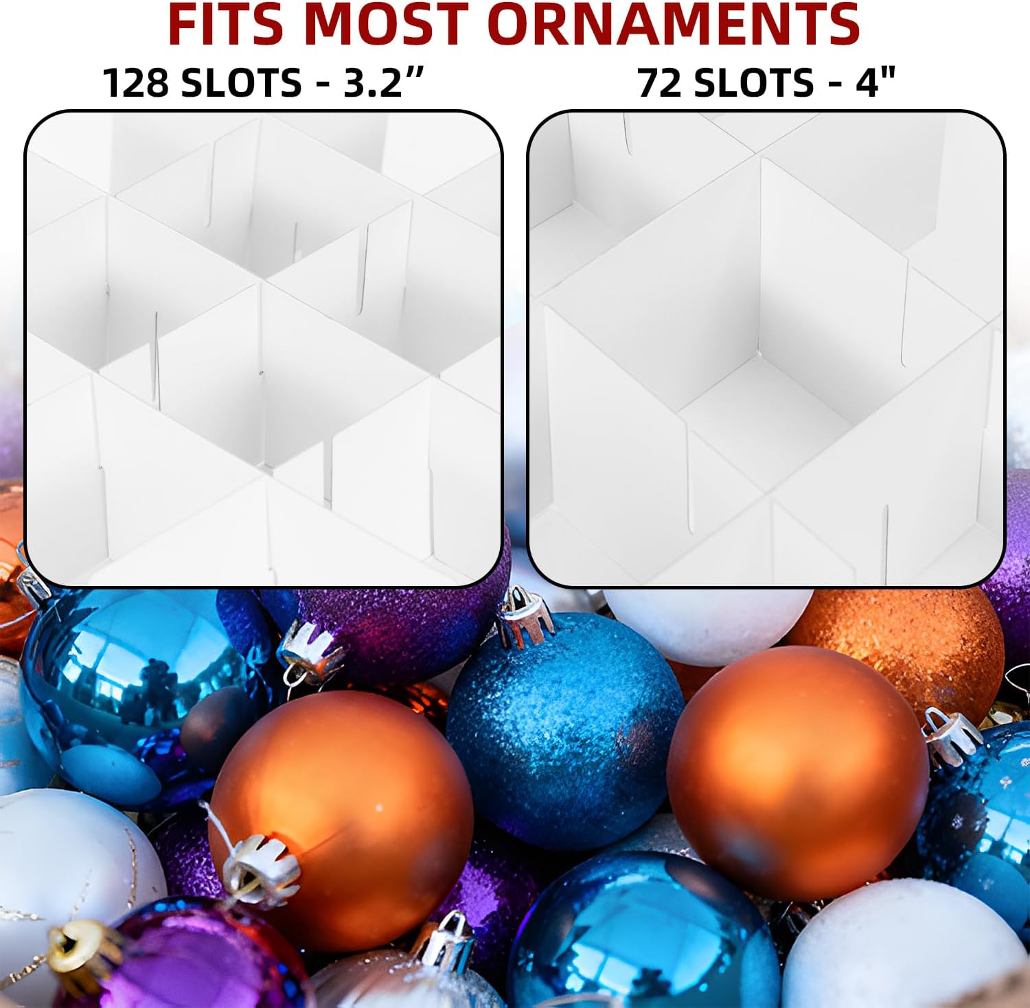 Thumbnail 2 de inin Christmas Ornament Storage Box 128-count