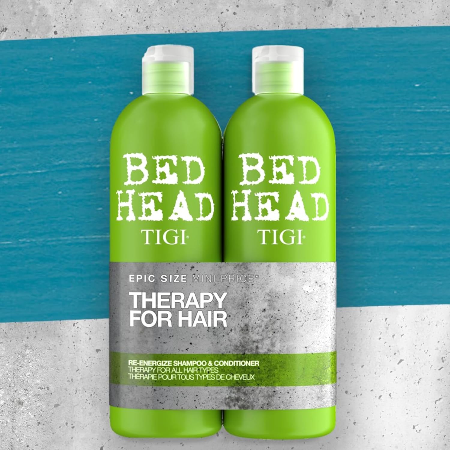 Detalle 2 de Bed Head by TIGI Re-Energise Shampoo & Conditioner Set – 2 x 750 ml