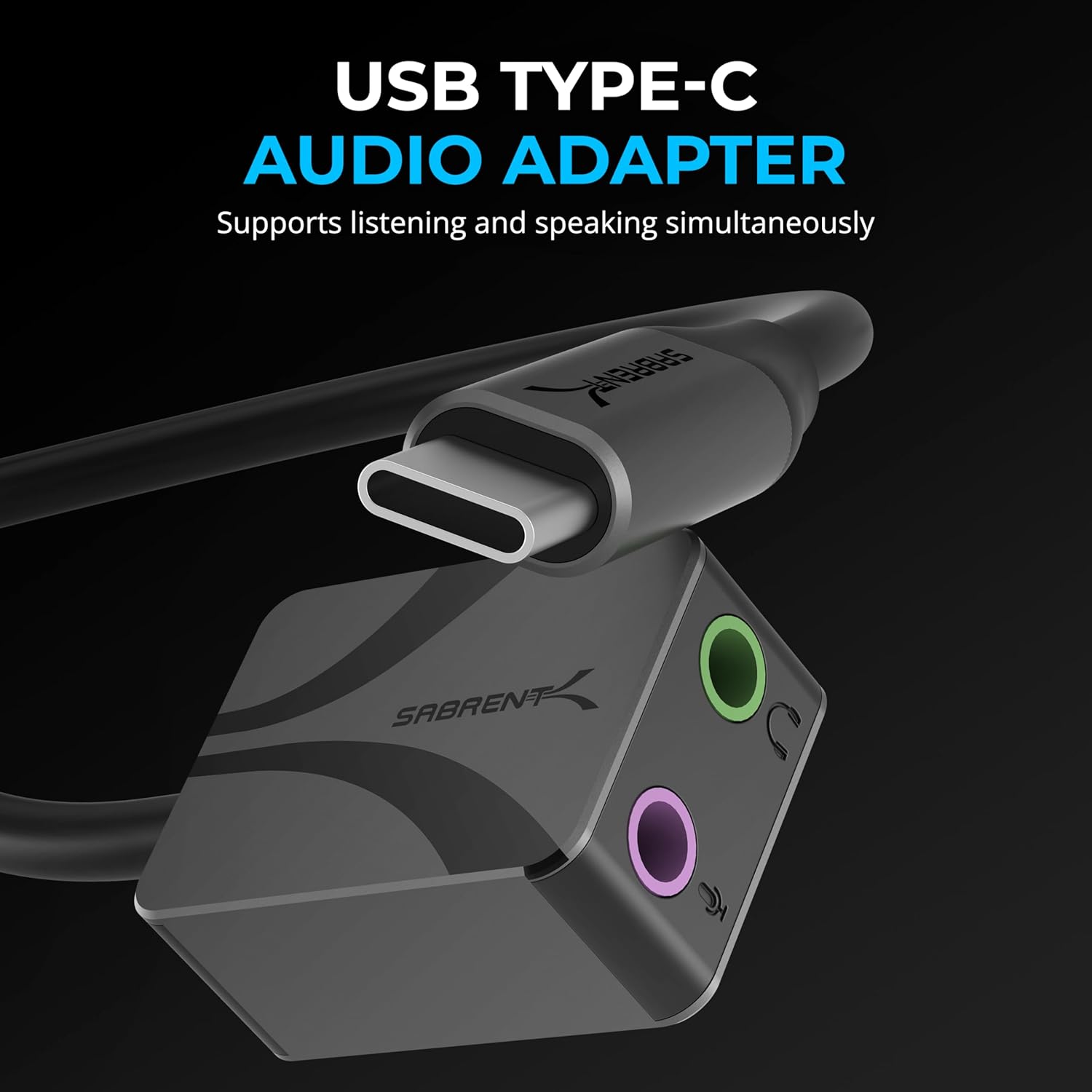 Thumbnail 1 de SABRENT USB-C to 3.5mm Audio Adapter, 24-bit