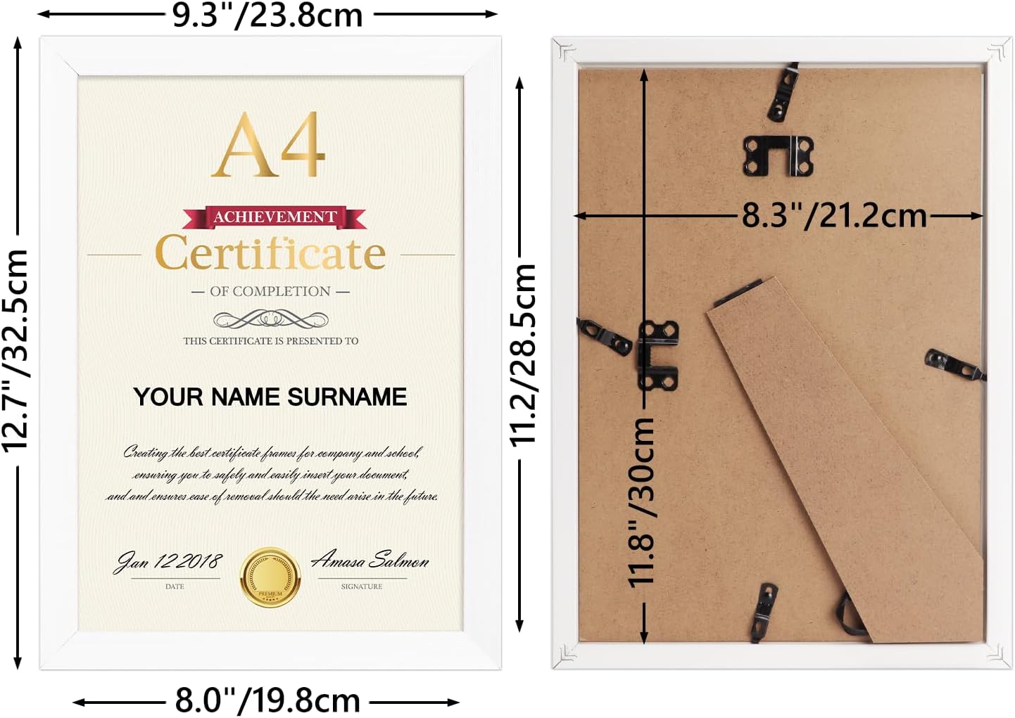 Detalle de Giftgarden 12 Pack A4 Photo Frames in White
