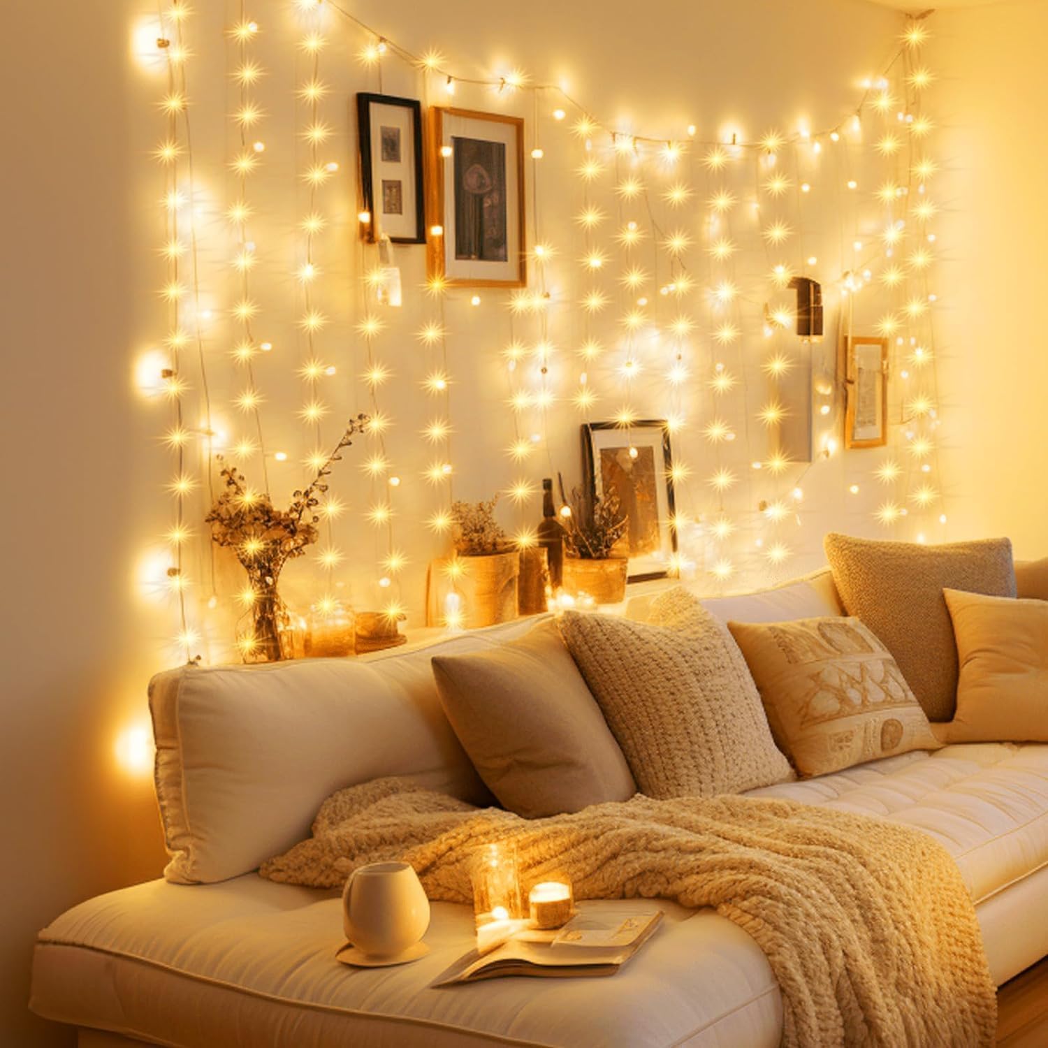 Detalle de MUSUNIA Lichtervorhang 1×1 m, 100 LEDs 🌟