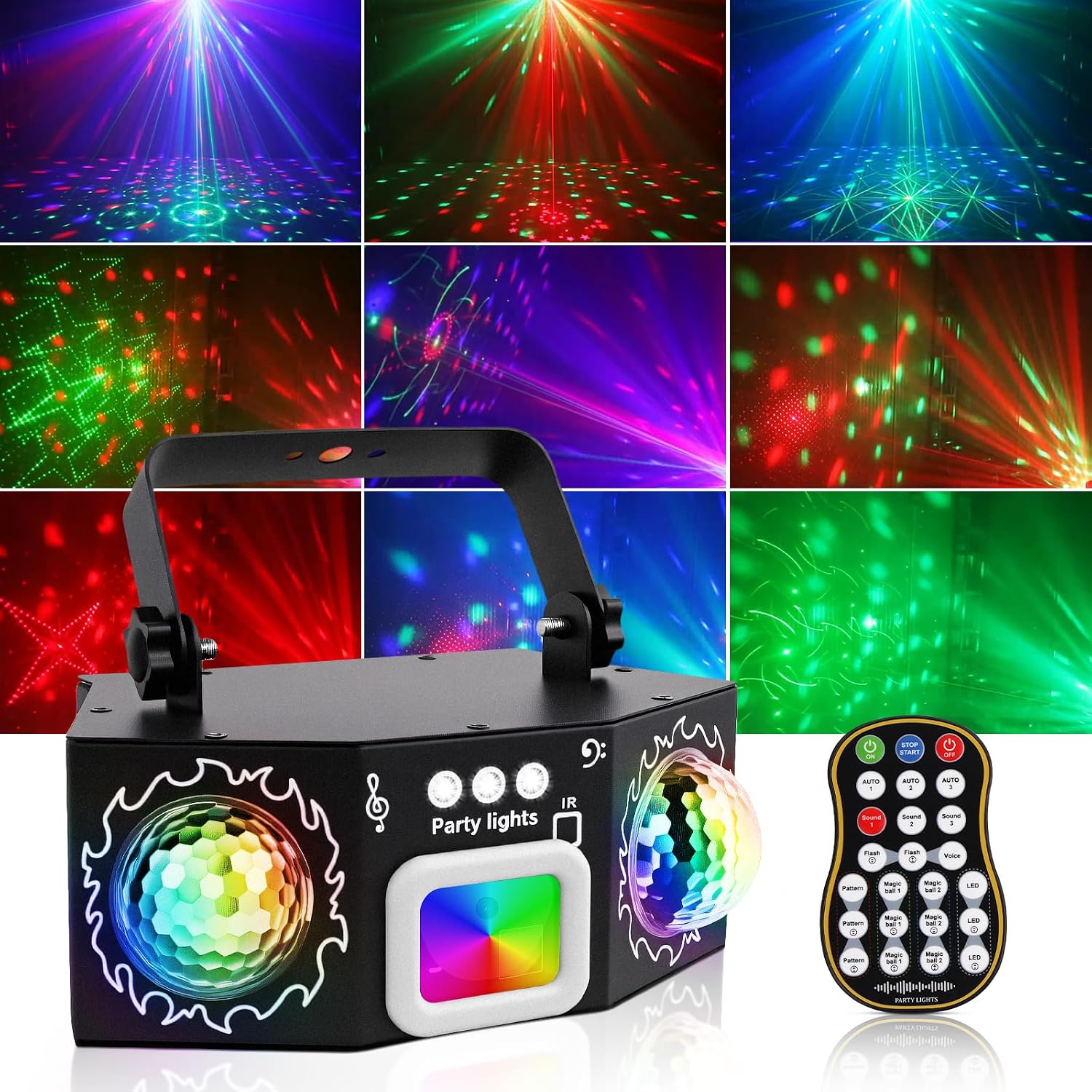 Vicalo Discolicht Dual Disco Bälle RGB – Sound-aktivierte Partybeleuchtung für DJ, Club & Events