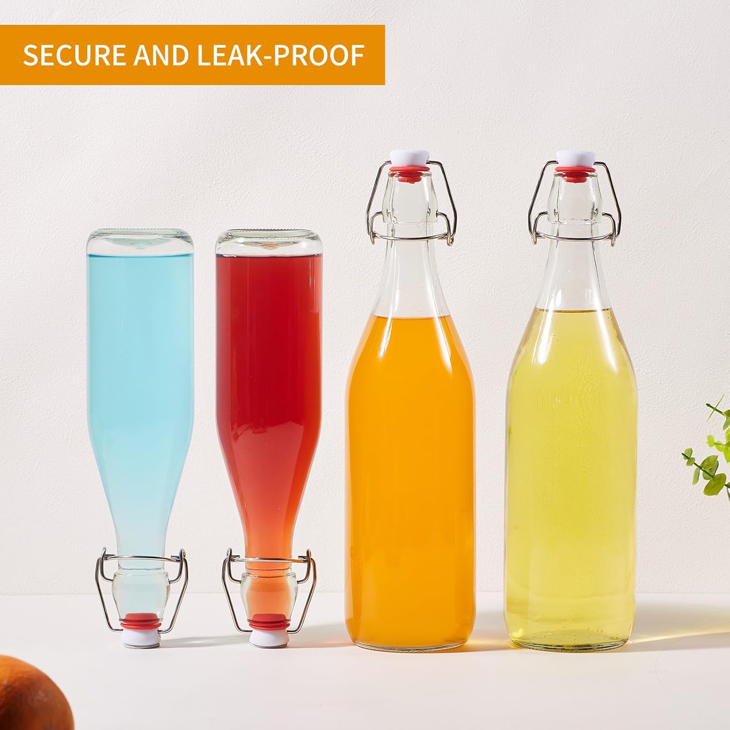 Thumbnail 3 de 8 Set 16 OZ Swing Top Glass Bottles with Airtight Caps – Perfect for Home Brewing, Kombucha, and More