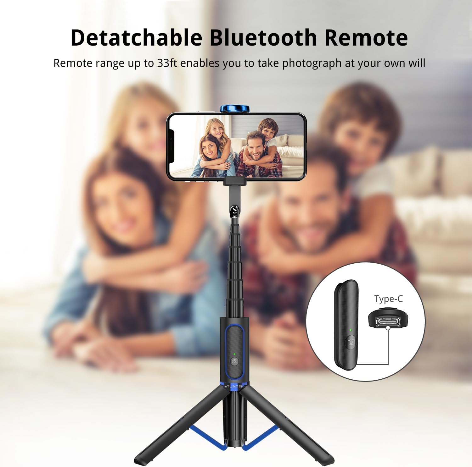 Thumbnail 3 de ATUMTEK Selfie Stick Tripod 31.3in