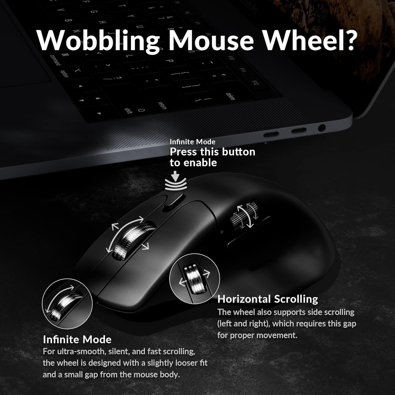 Detalle de Keychron M6 1000 Hz silent wireless optical mouse (Bluetooth 5.1 / 2.4 GHz) with PixArt 3395 sensor