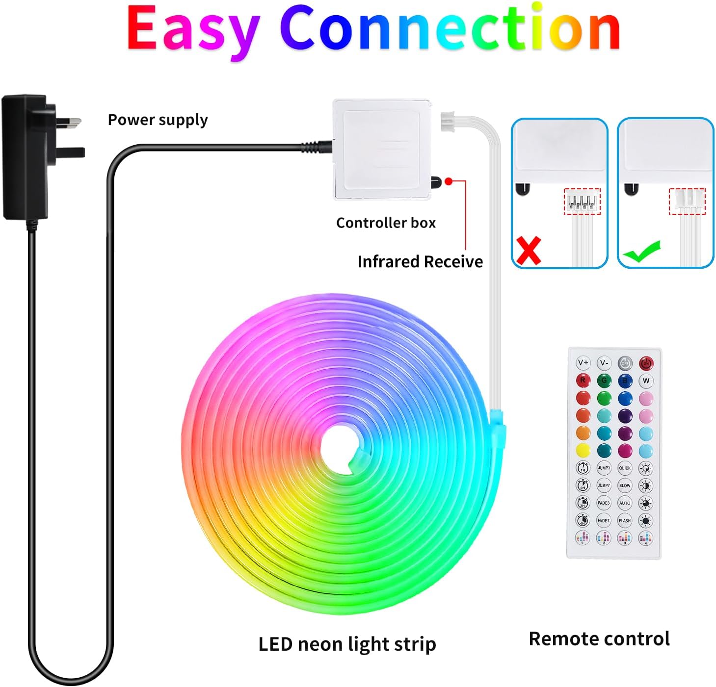 Thumbnail 6 de Segrass Flexible LED Neon Lights Strip 10M RGB with Remote, APP Control, IP65 Waterproof