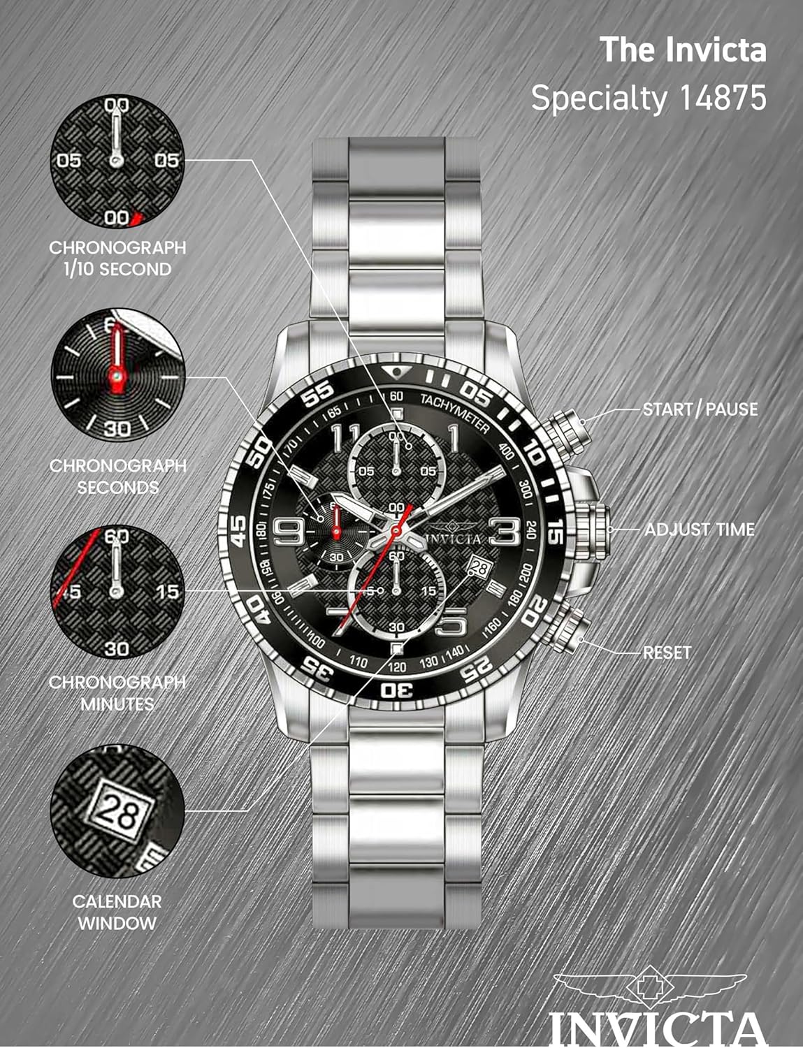 Thumbnail 3 de Invicta Specialty Montre Homme 45mm en Acier Inoxydable – Mouvement Quartz
