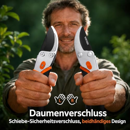 Thumbnail 3 de VOTREK VT-C800 Bypass-Gartenschere 21,5 cm – Profi-Rosenschere mit SK5-Klinge