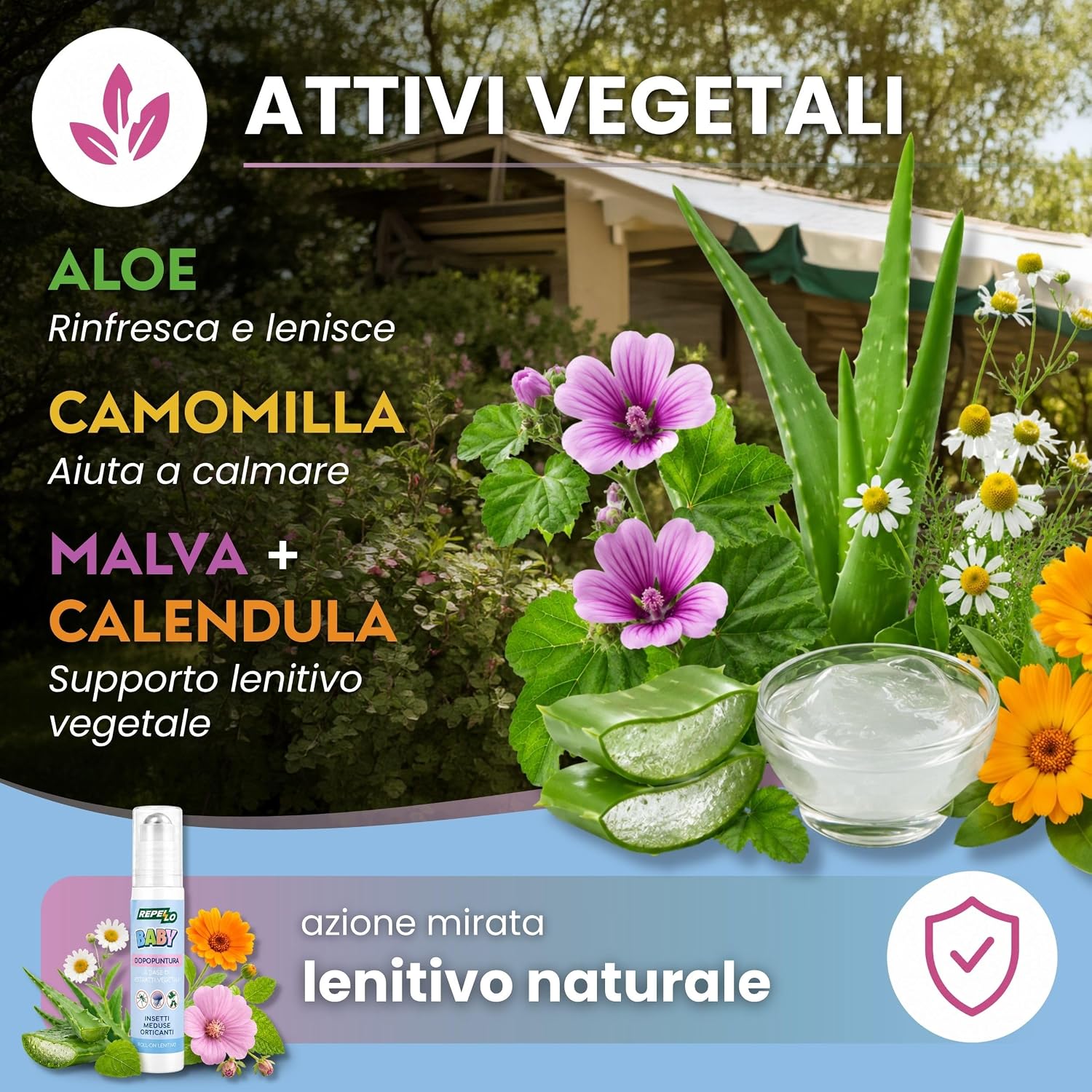 Detalle de Albagarden Dopopuntura Naturale Baby Roll-On 20ml: sollievo immediato per punture di insetti dai 6 mesi