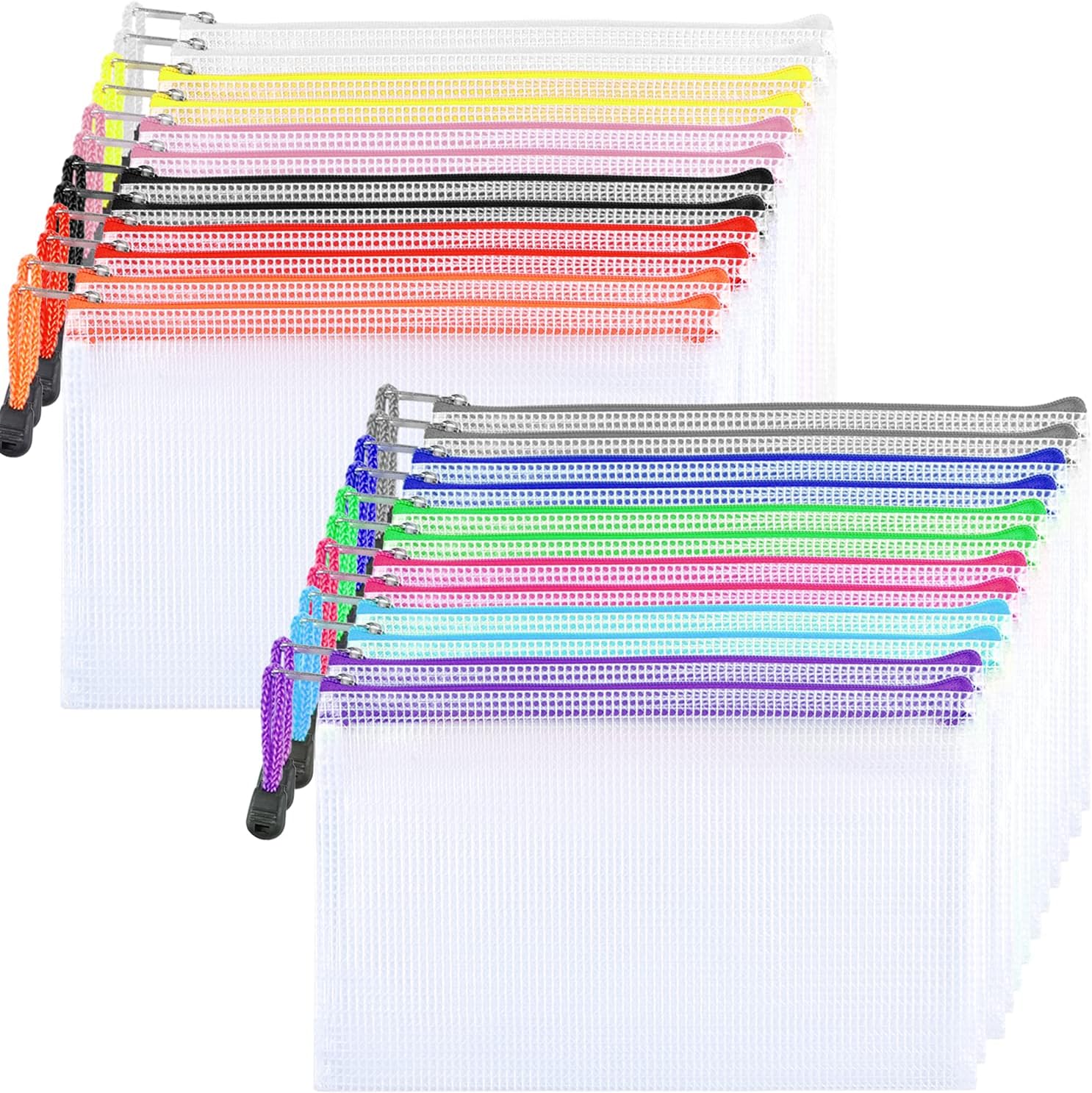 Detalle 2 de A5 Plastic Zip Wallet Folder (24-Pack, 8 Colours) – PVC zipped document bags for everyday storage