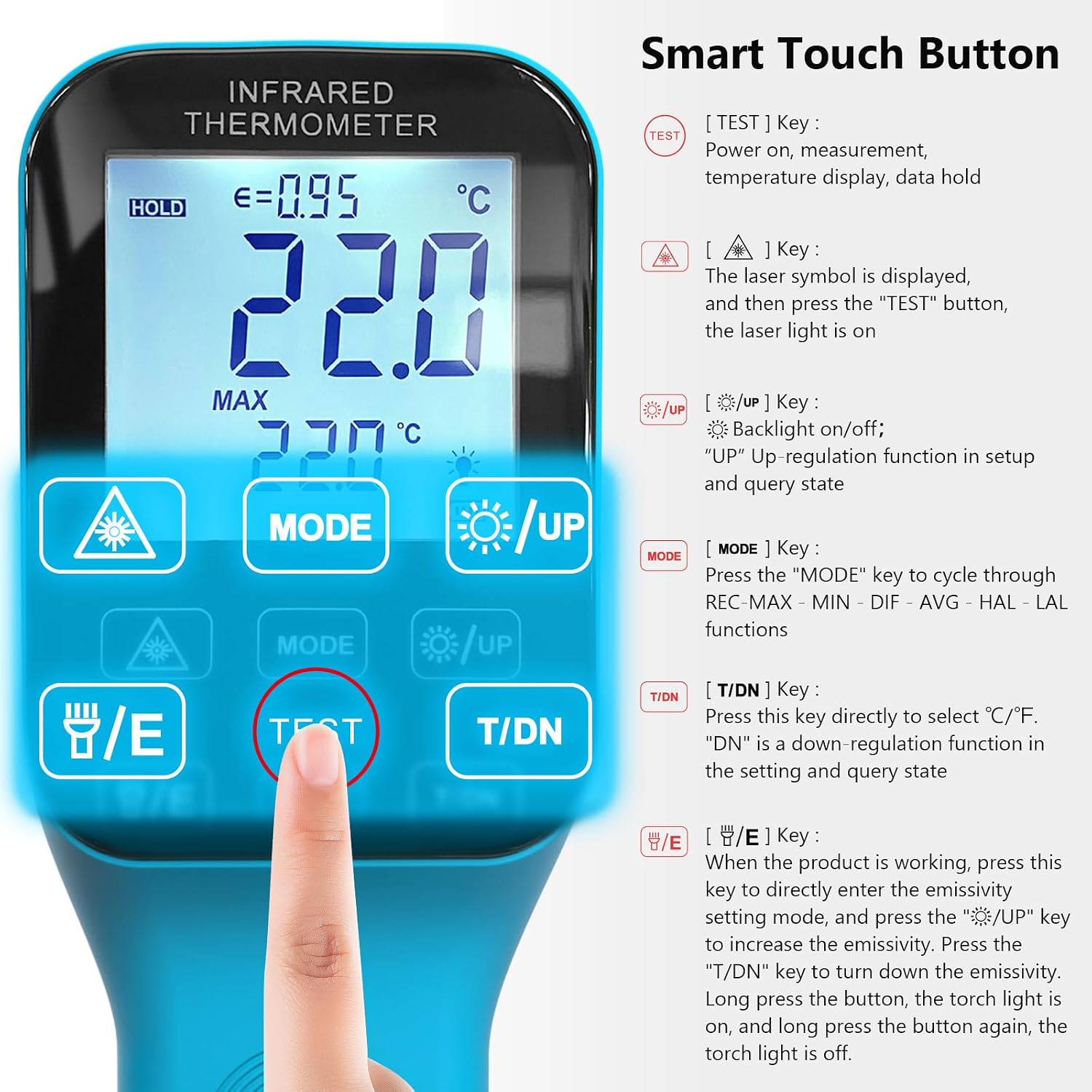 Detalle de Infrared thermometer gun HP-1600