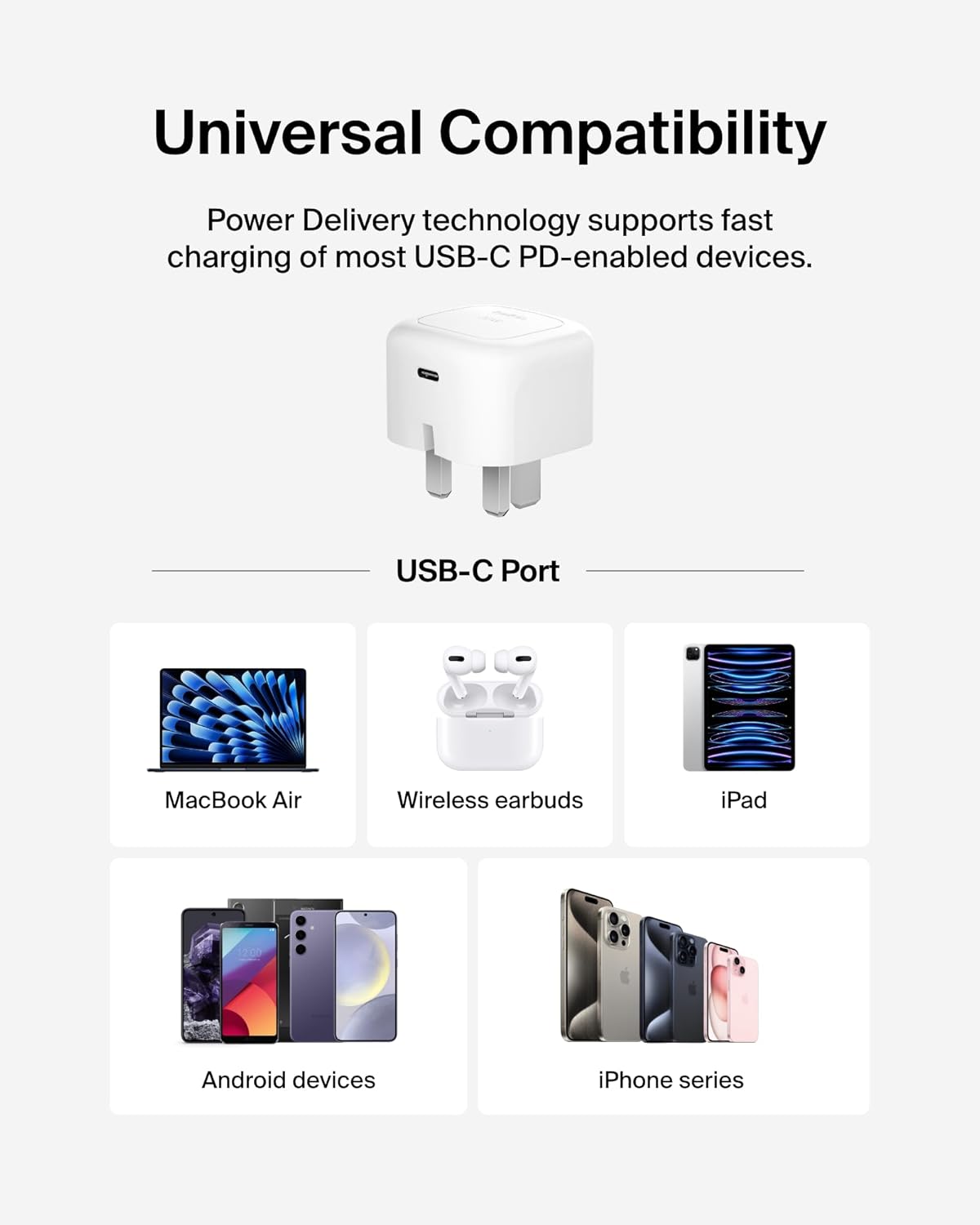 Thumbnail 4 de Belkin BoostCharge Compact Wall Charger 30W with USB-C PD (UK)