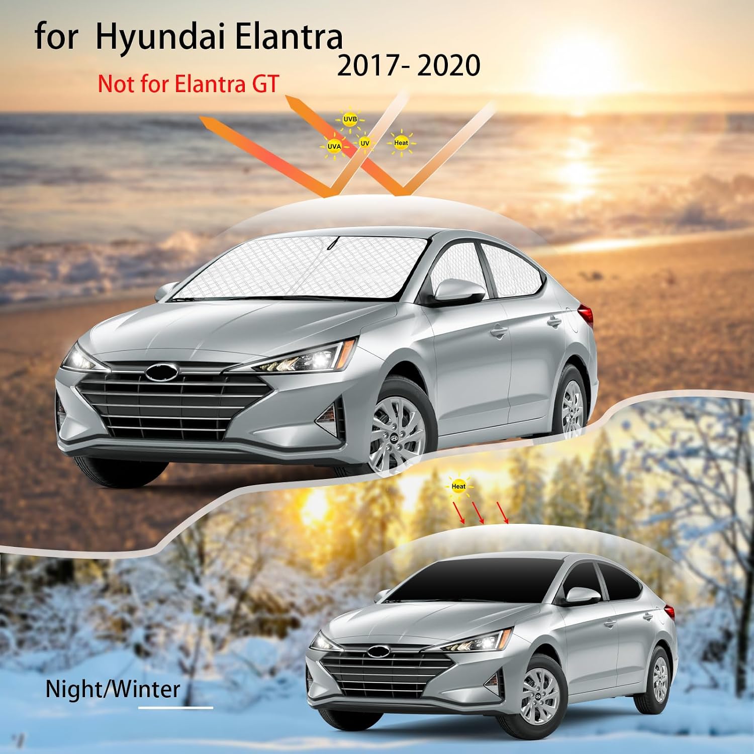 Thumbnail 1 de KMF 6pcs Sun Shades for Elantra 2017-2020
