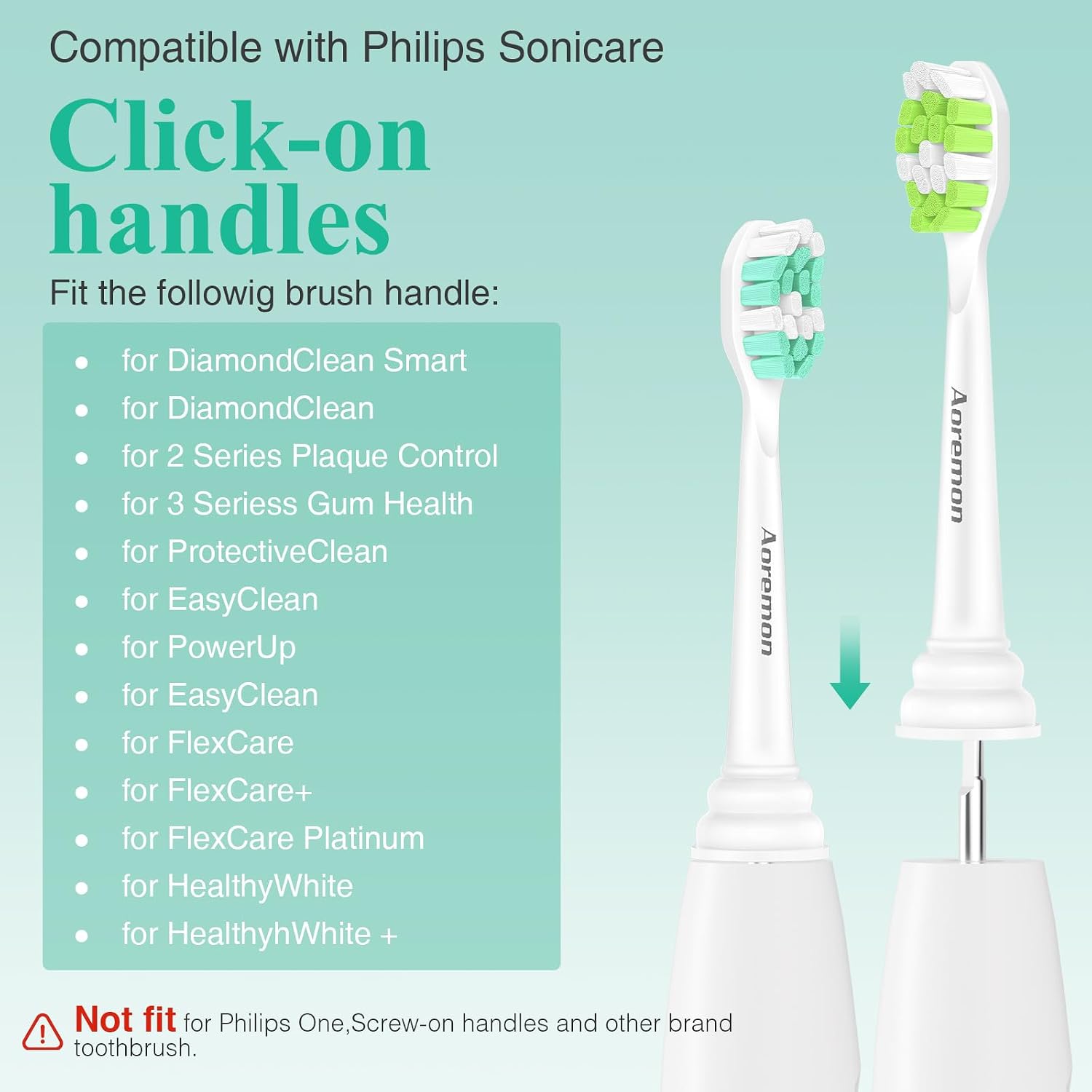 Detalle 2 de Aoremon Sonicare Replacement Toothbrush Heads, 8 Count