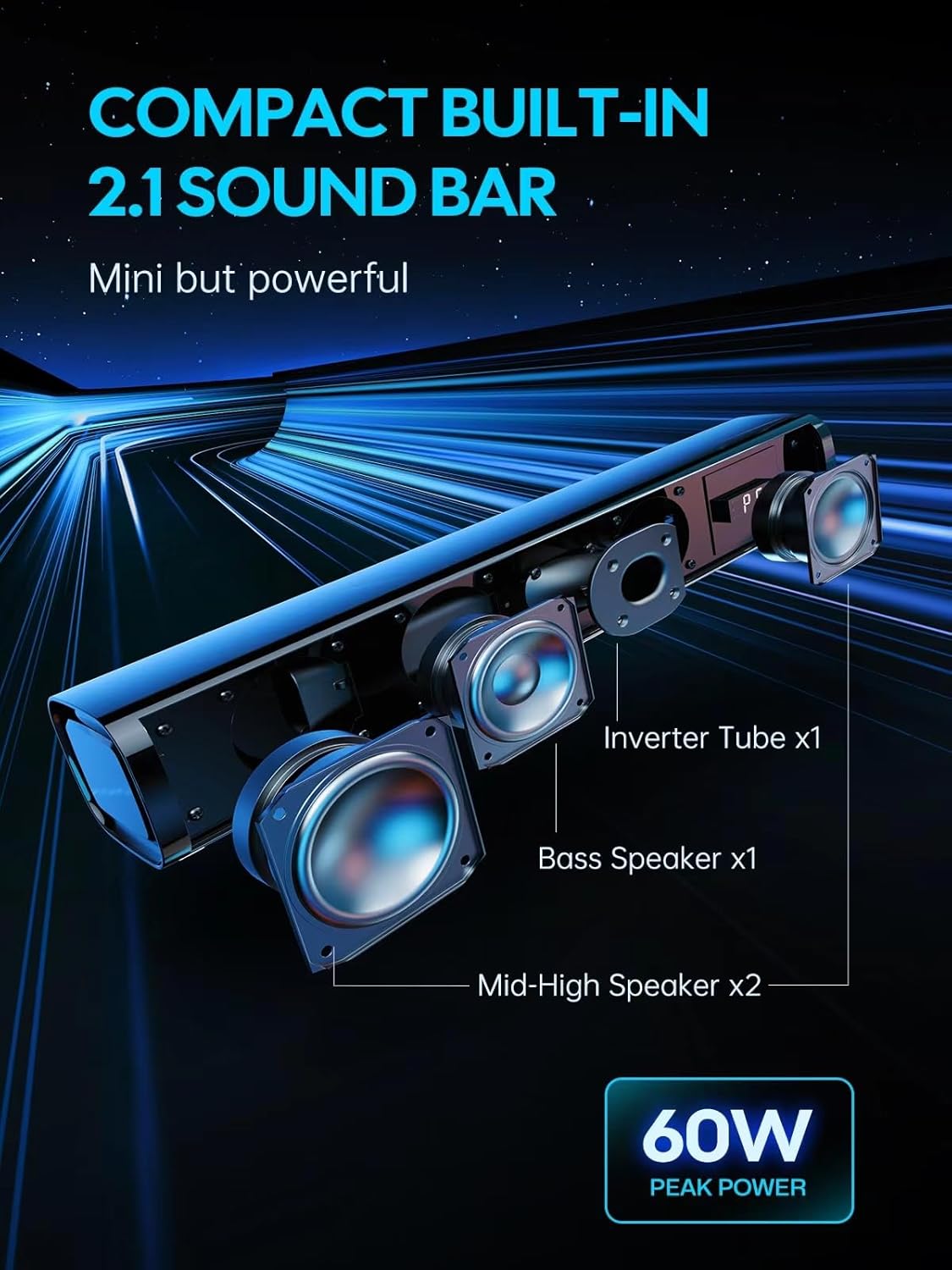 Thumbnail 1 de MEVOSTO Soundbar 2.1CH 60W mini soundbar for TV