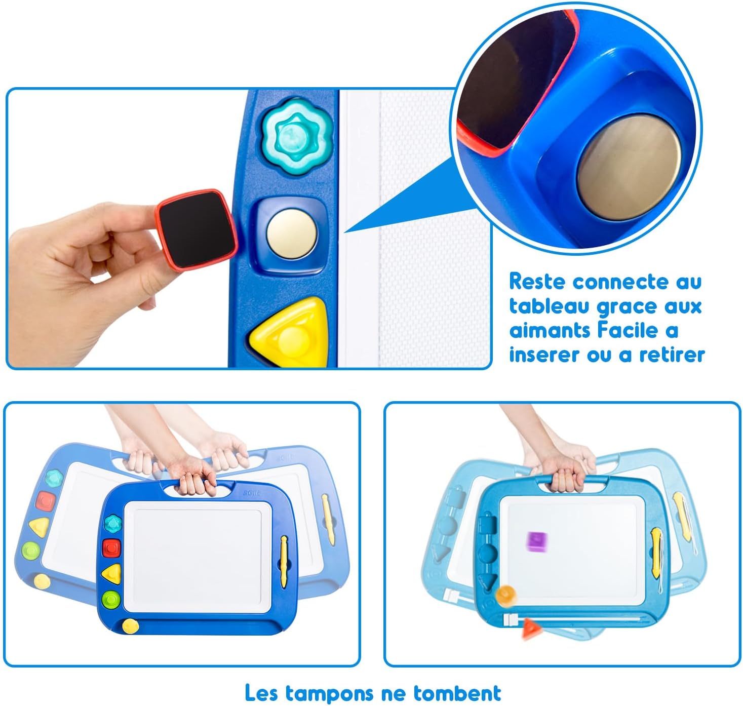 Detalle de SGILE Ardoise Magique Grande – Tablette magnétique 42 x 33 cm pour enfants, dessin et écriture sans BPA