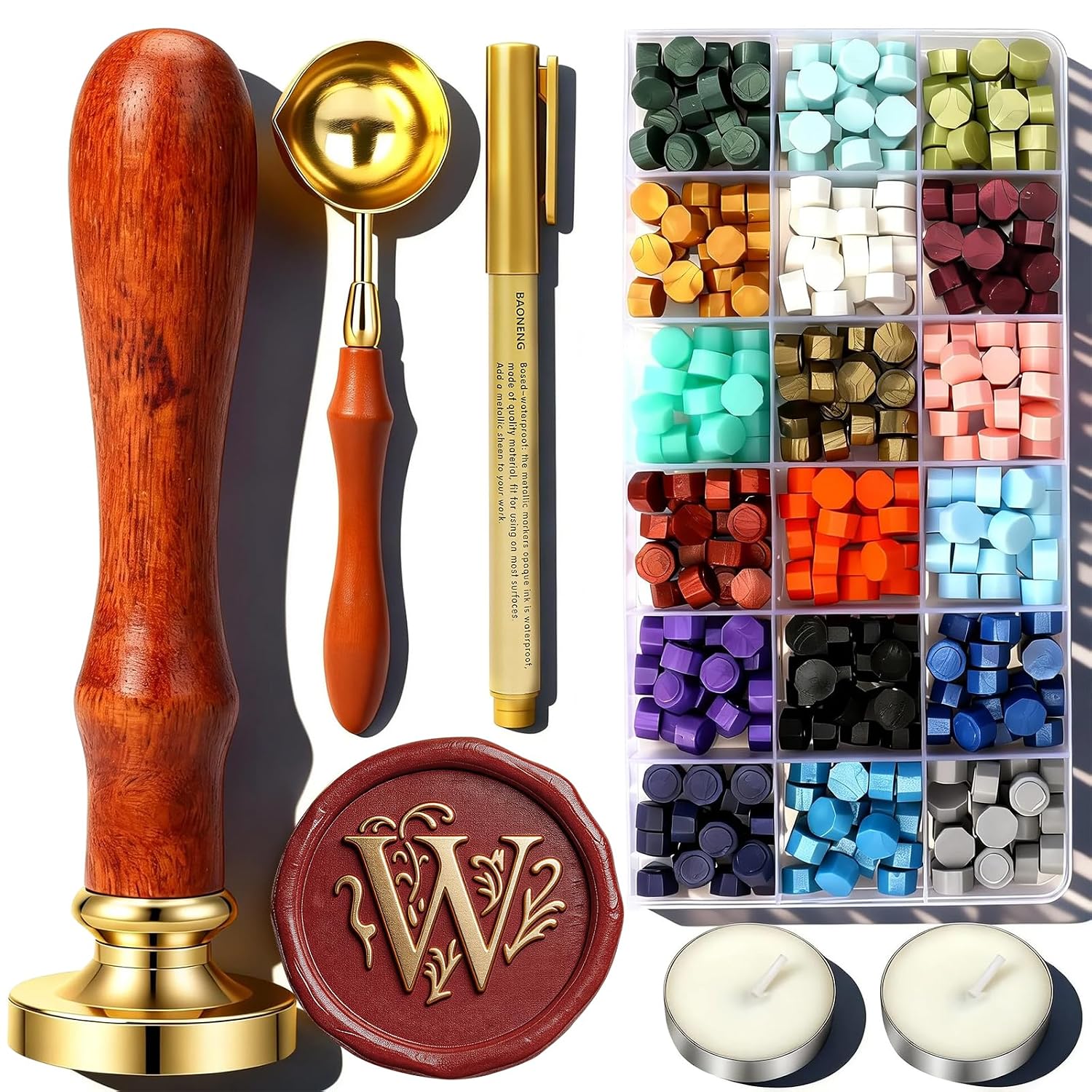 Thumbnail 6 de TEKGERLU Wax Seal Stamp Kit, Copper