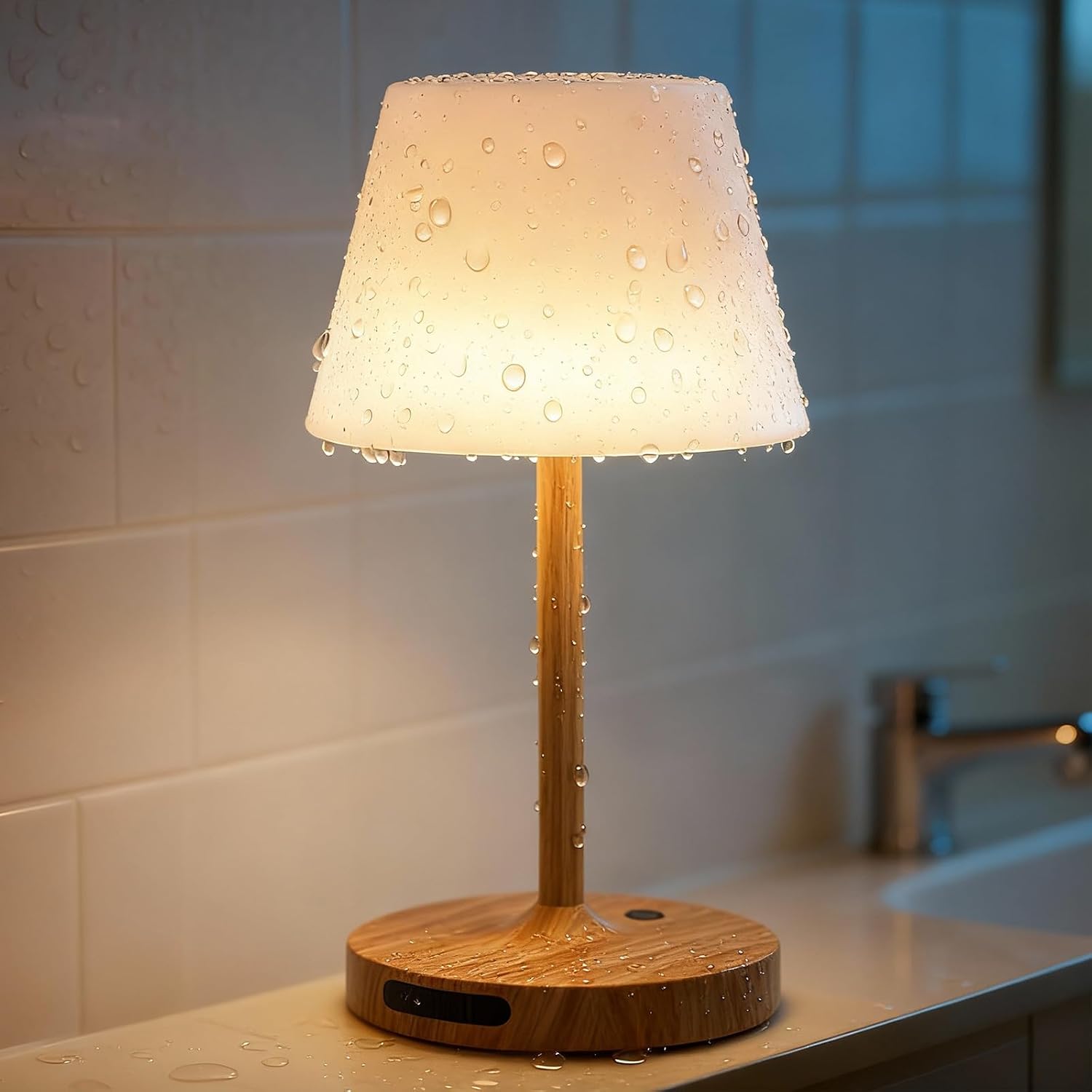 Detalle de SAIWEYA Outdoor Waterproof Shower Lamp: 8000mAh Cordless LED Table Lamp with Touch Dimming