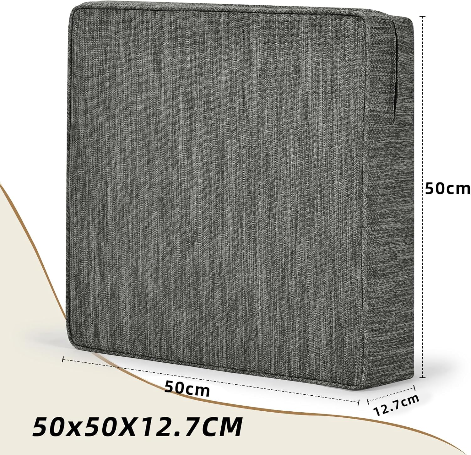 Thumbnail 1 de baibu Large Memory Foam Chair Cushion 50x50x12.7cm