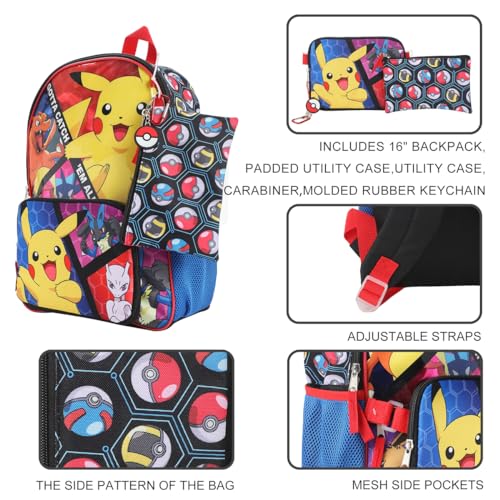 Detalle de BIOWORLD Boys Youth Five-Piece Backpack Set (Little Kid/Big Kid) with All-Over Print