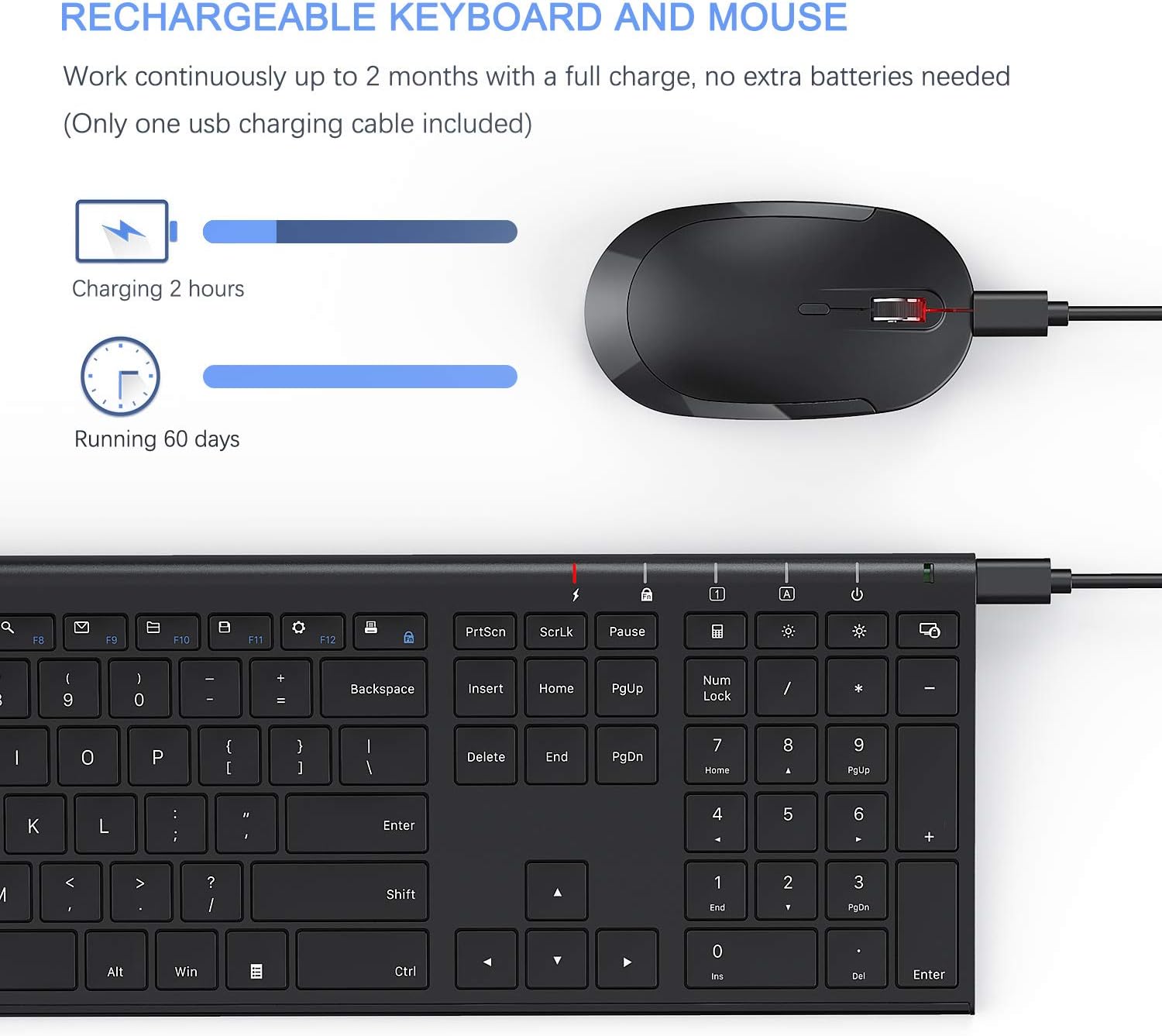 Detalle de Vssoplor Wireless Keyboard Mouse Combo 2.4GHz