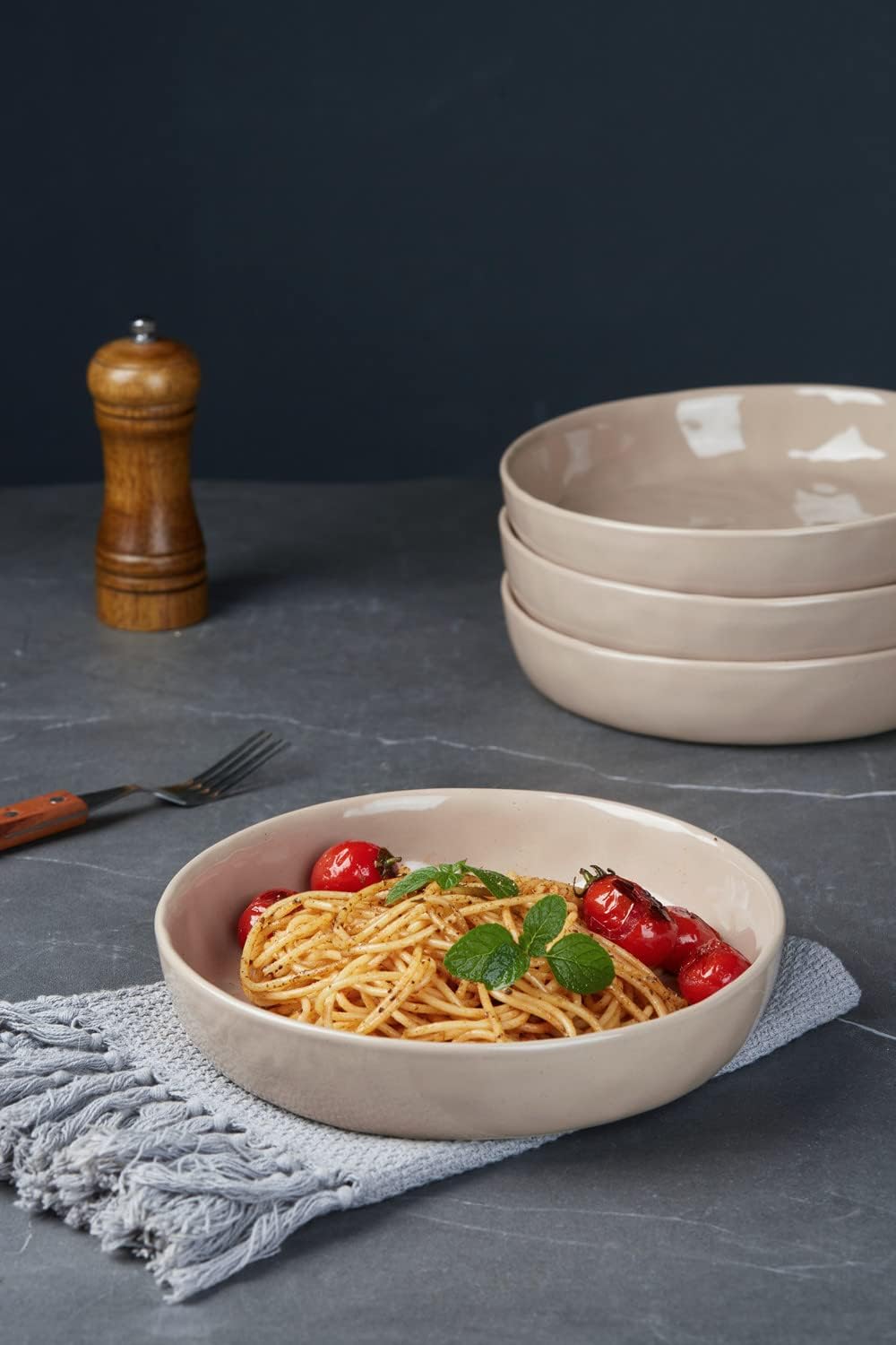 Thumbnail 1 de famiware Mars 8.5" Pasta Bowl Set — Cinnamon Brown 🍽