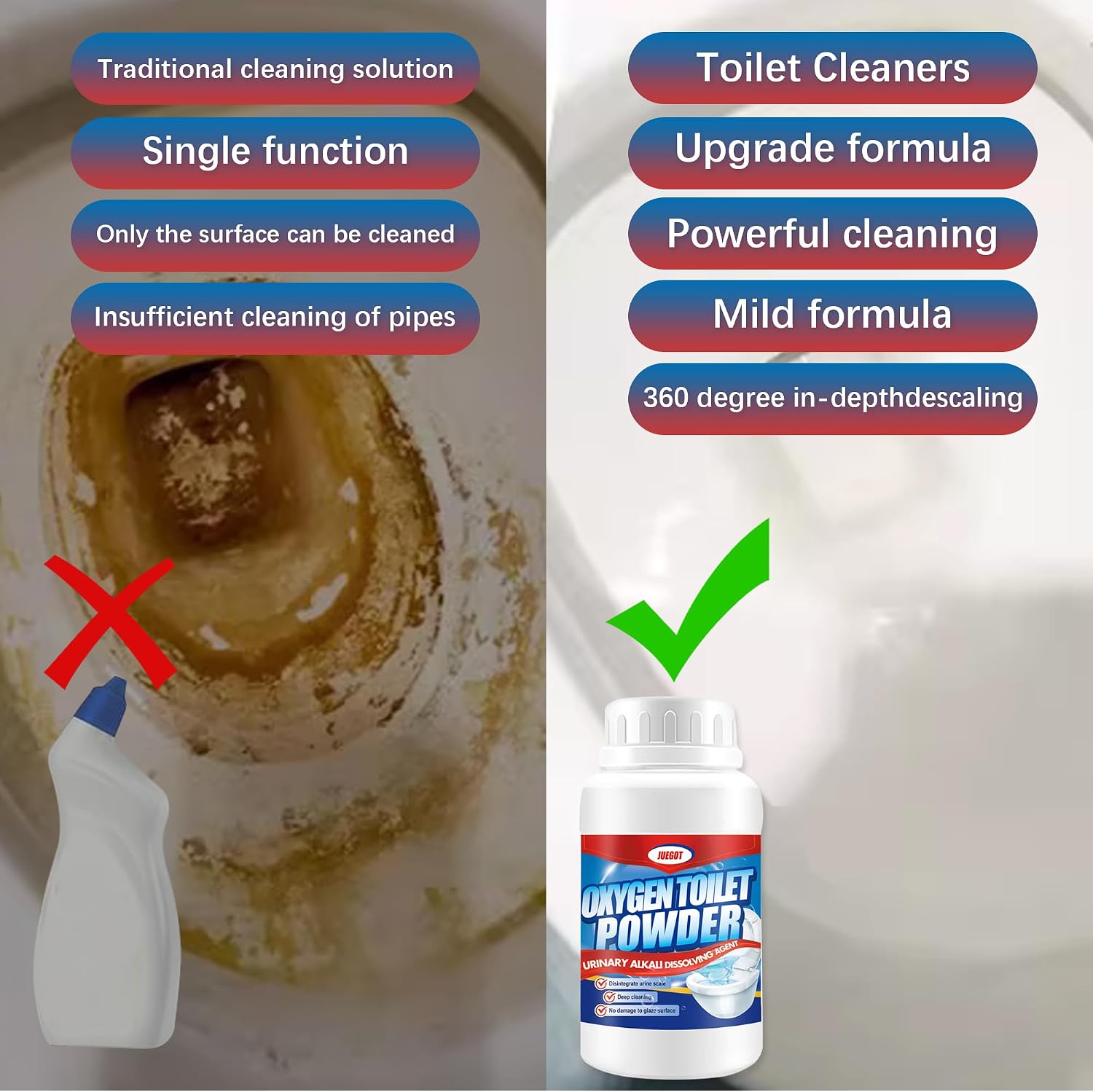 Detalle de Juegot MT001 puimsteen-set voor toiletreiniging met 2 stenen en reiniger