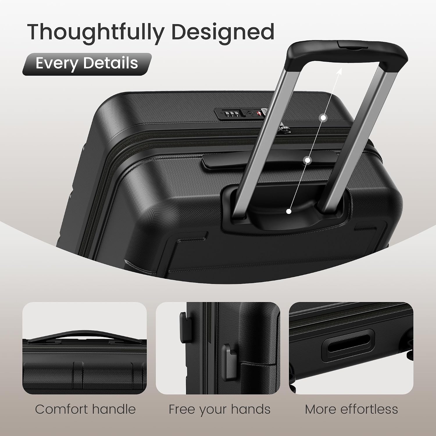 Thumbnail 4 de SHOWKOO PRO G-Series 3-Piece Luggage Set — 100% Polycarbonate, Expandable (20in, 24in, 28in), TSA Lock, Double Wheels