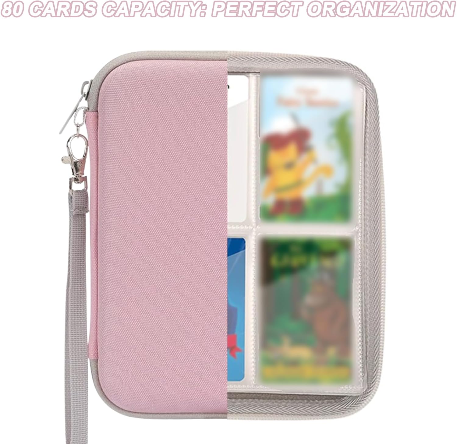 Thumbnail 2 de Noaya Card Case Card Holder – 80 Pockets, Zippered Binder for 2.3 x 3.4 Inch Cards (Pink)