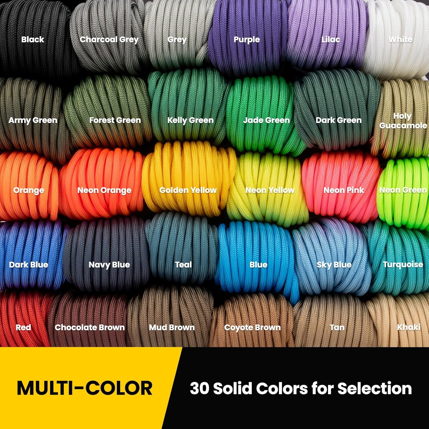 Thumbnail 3 de Kamu Synber 550 Paracord 4mm 10m Type III 7 Strands Nylon Rope – Black (Not for Climbing)