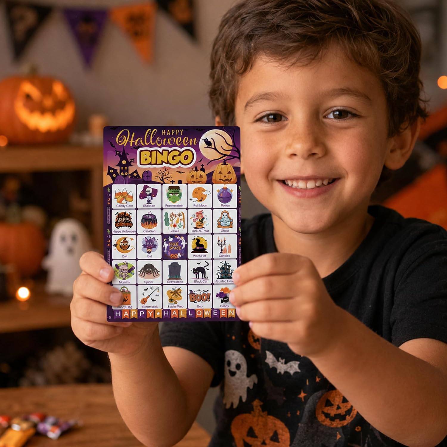 Thumbnail 5 de MDDRUIQI Halloween Bingo Game for 24 Players