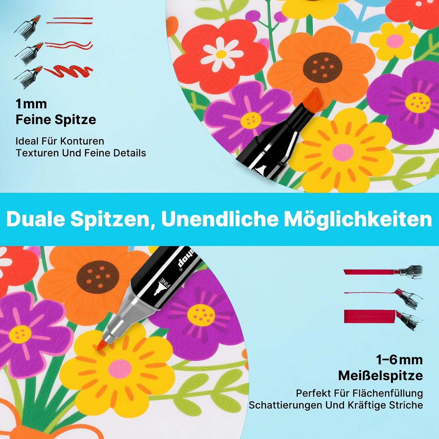 Thumbnail 1 de Tongfushop 168 Farben Marker Set 🎨