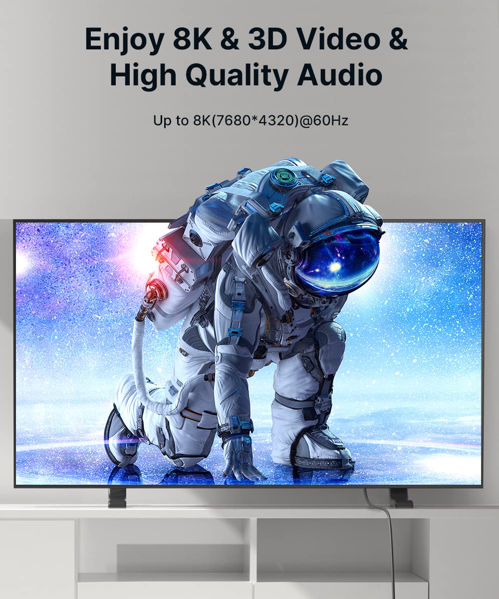 Thumbnail 2 de JSAUX Cavo HDMI 2.1 8K 5 metri (2 pezzi), 48 Gbps: eARC e Dolby Atmos per PS5, TV UHD e console