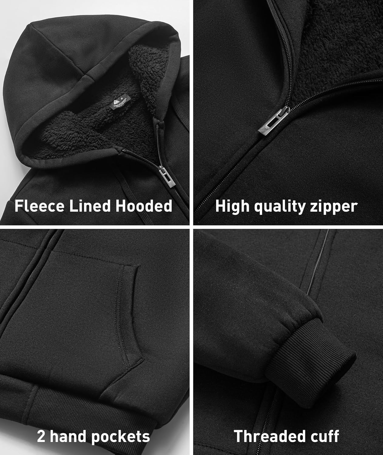 Detalle 2 de SCODI Heavyweight Full-Zip Sherpa Hoodie