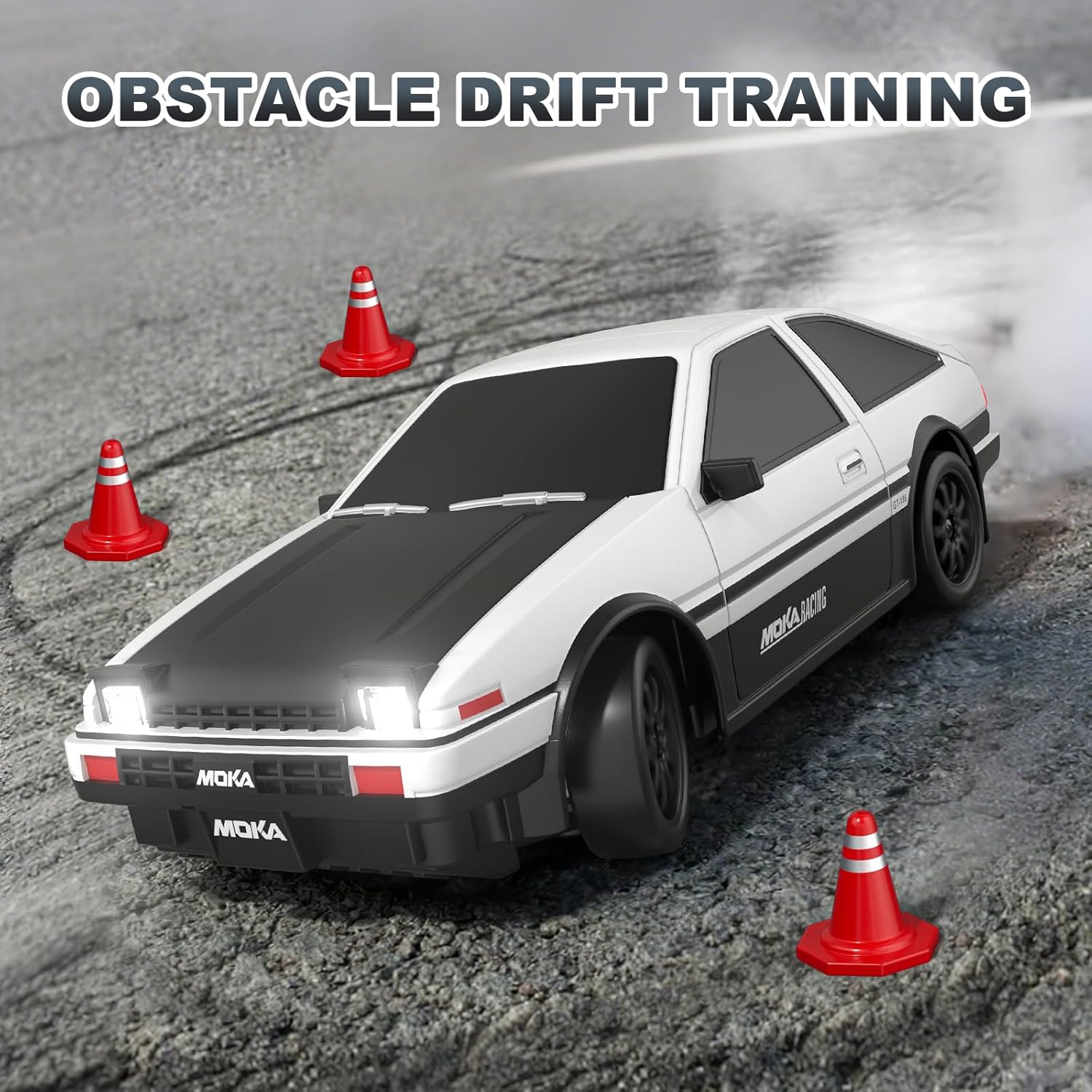 Detalle de RC Drift Car 1:24 Mini 4WD 2.4GHz – 25KM/H drift racing remote control with LED lights
