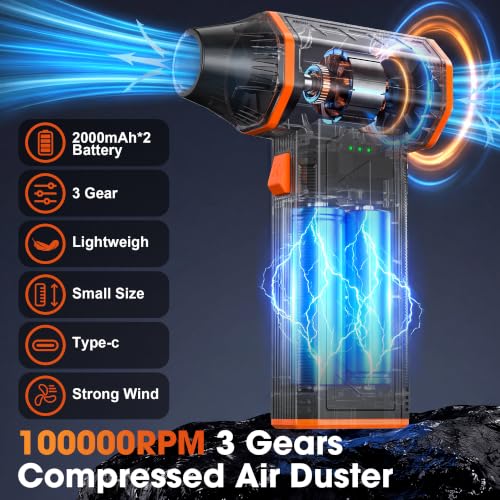 Detalle de ADD COLOR Soplador de Aire Potente, 85 W, 100000 rpm — limpia polvo en PC y más