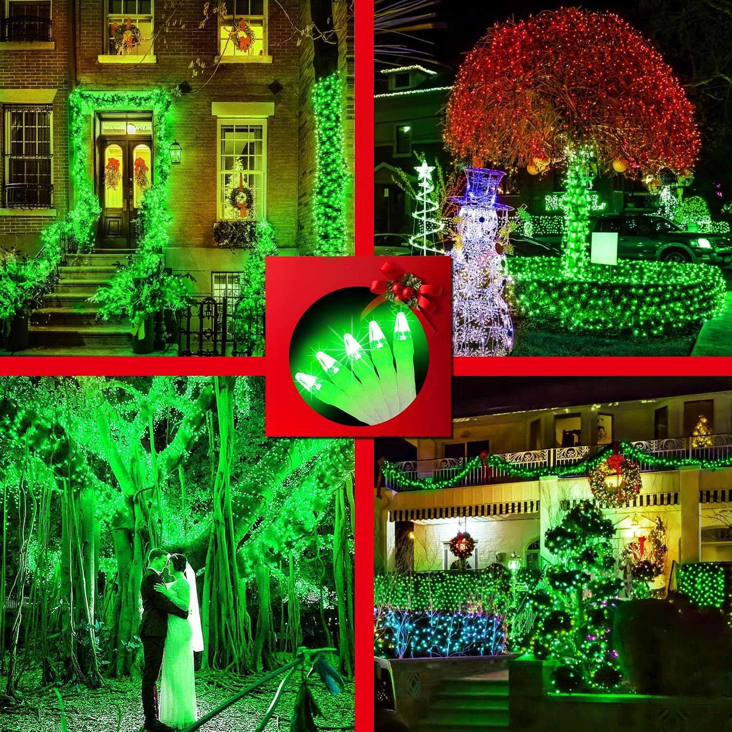 Detalle de HRANBOTY HS-750L Green LED String Lights, 239 ft, 750 LEDs, 12 Modes