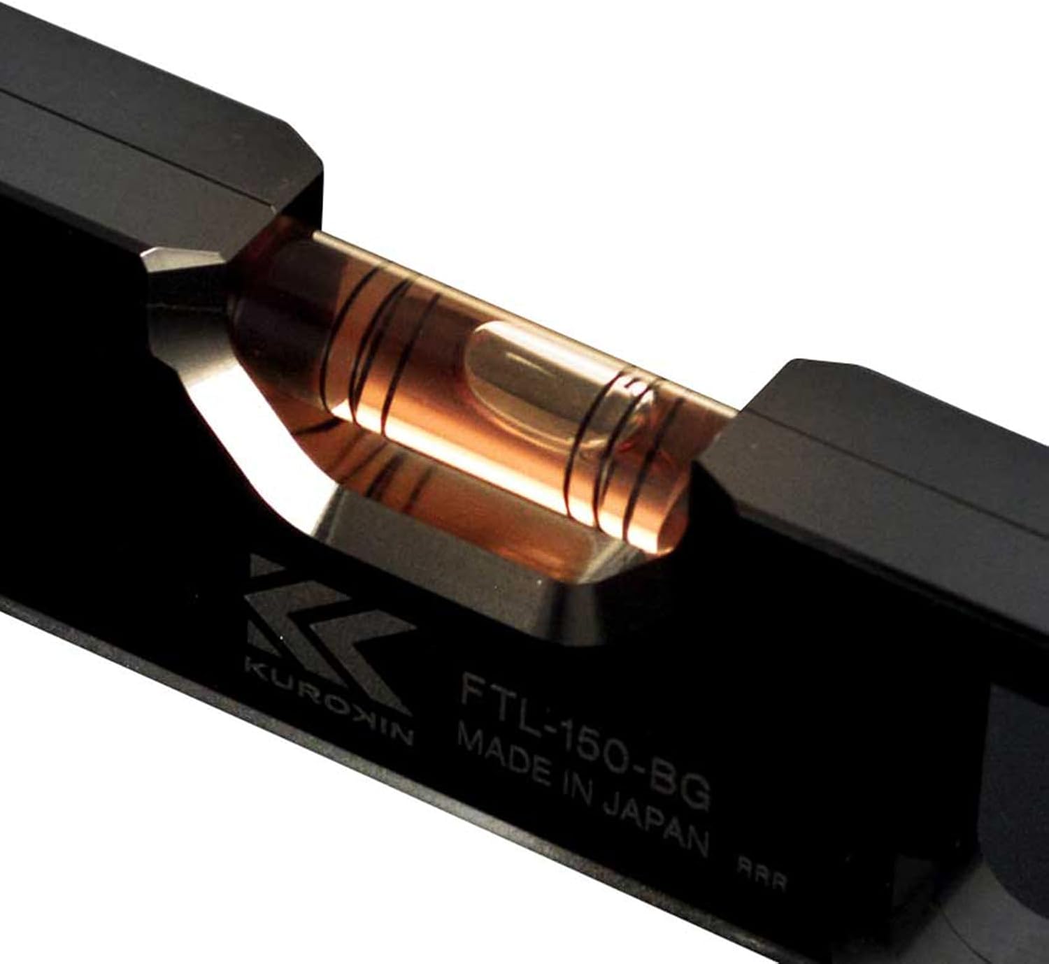 Detalle de KUROKIN FTL-100-BG アルミ水平器 115mm、V溝・3倍磁石付き