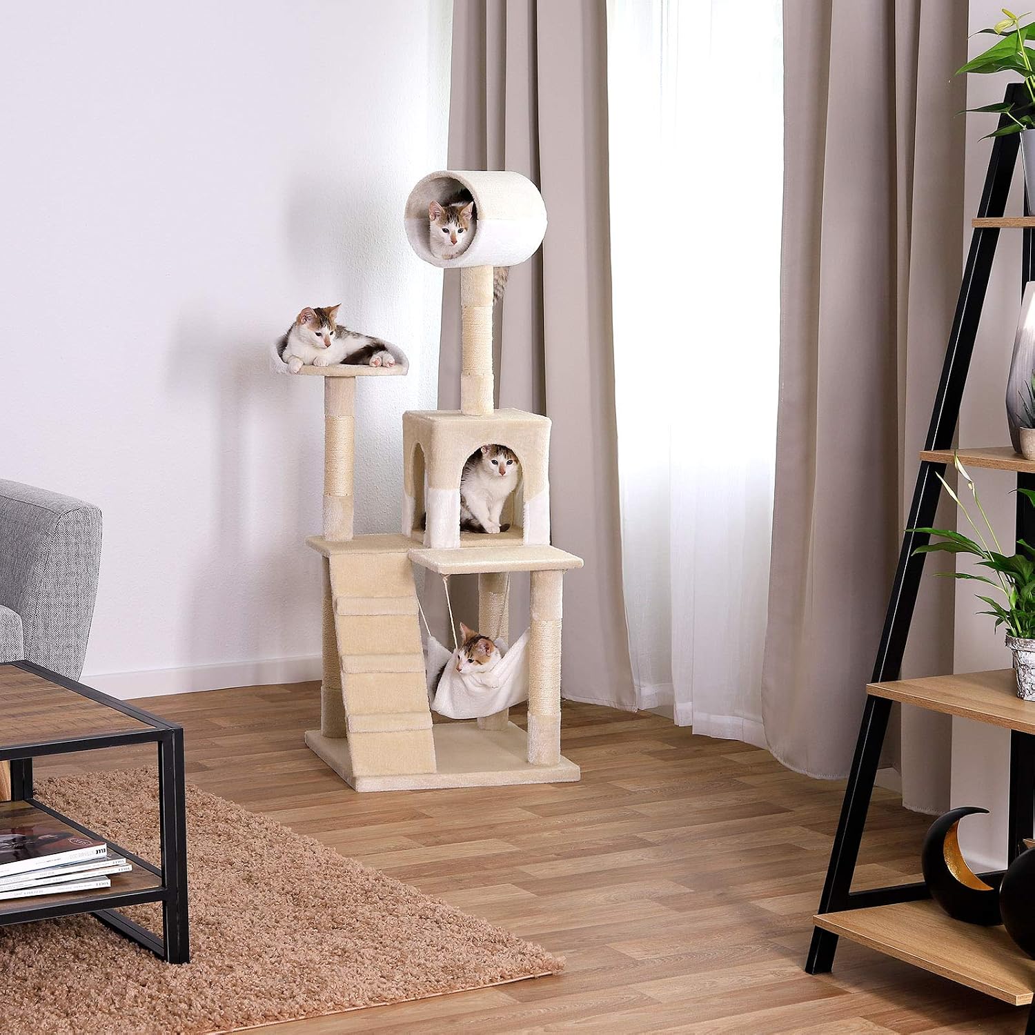 Thumbnail 1 de lionto Katzenkratzbaum mit Hängematte 133 cm
