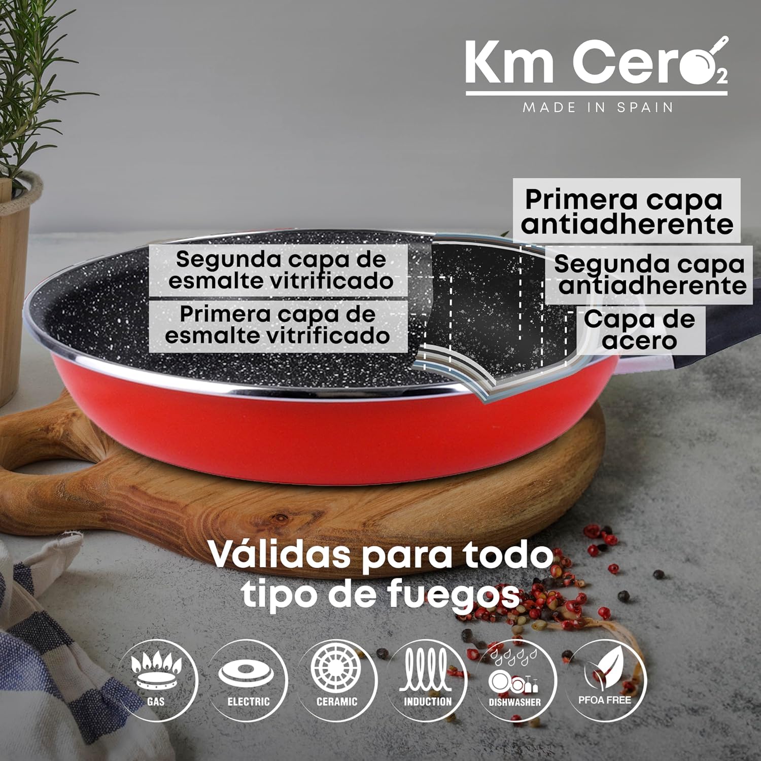 Thumbnail 5 de Magefesa K2 Rojo sartenes 20, 24 y 28 cm
