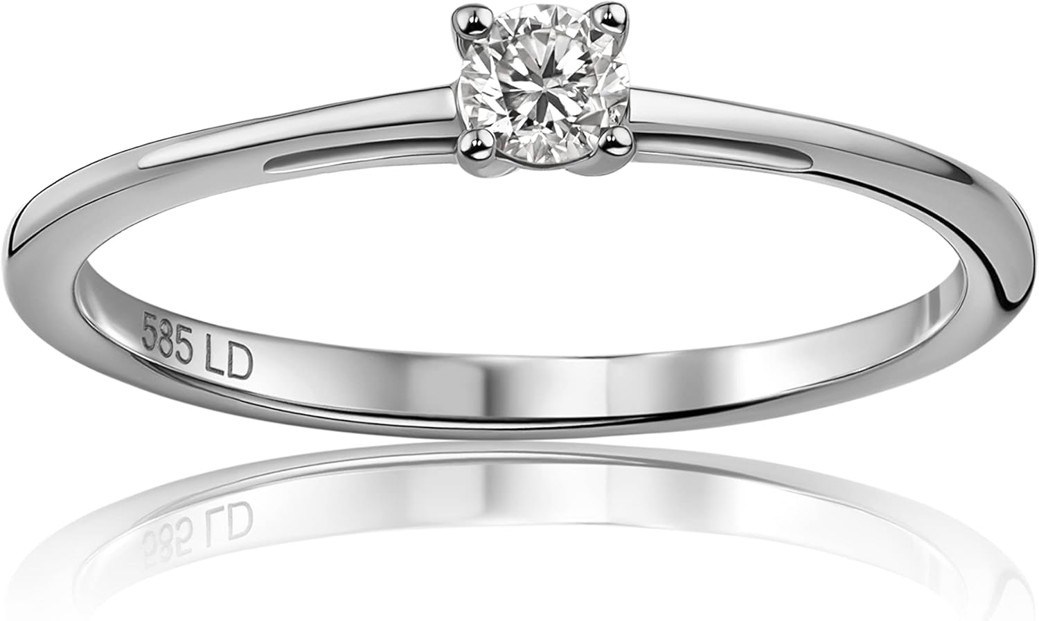 Thumbnail 2 de MIORE Bague de Fiançailles Solitaire en Or Blanc/Jaune 14 kt (585) avec Diamant Lab de 0,10 ct