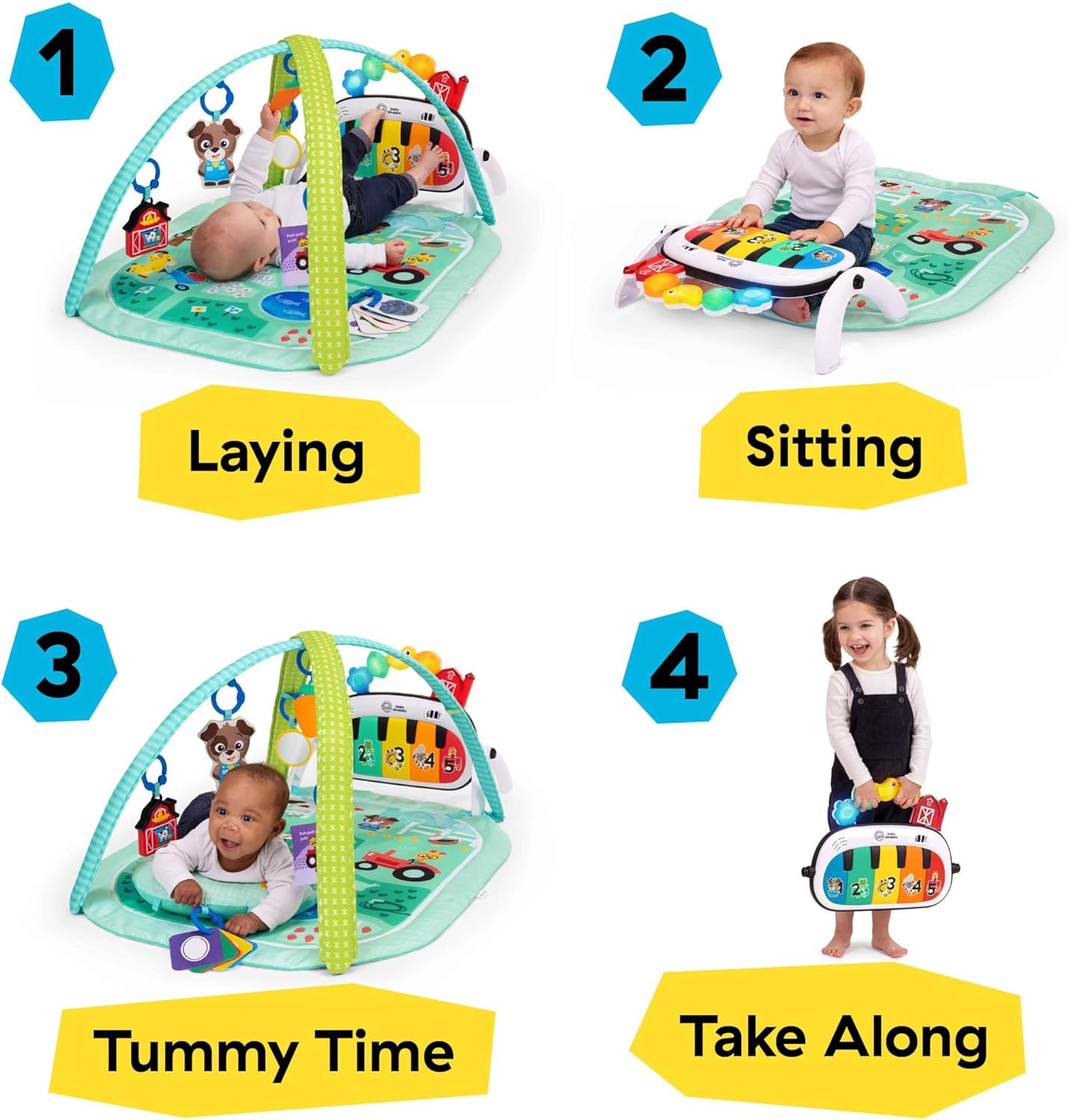 Detalle de Baby Einstein Farm Explorers 4-in-1 Kickin’ Tunes Musical Meadow Gym