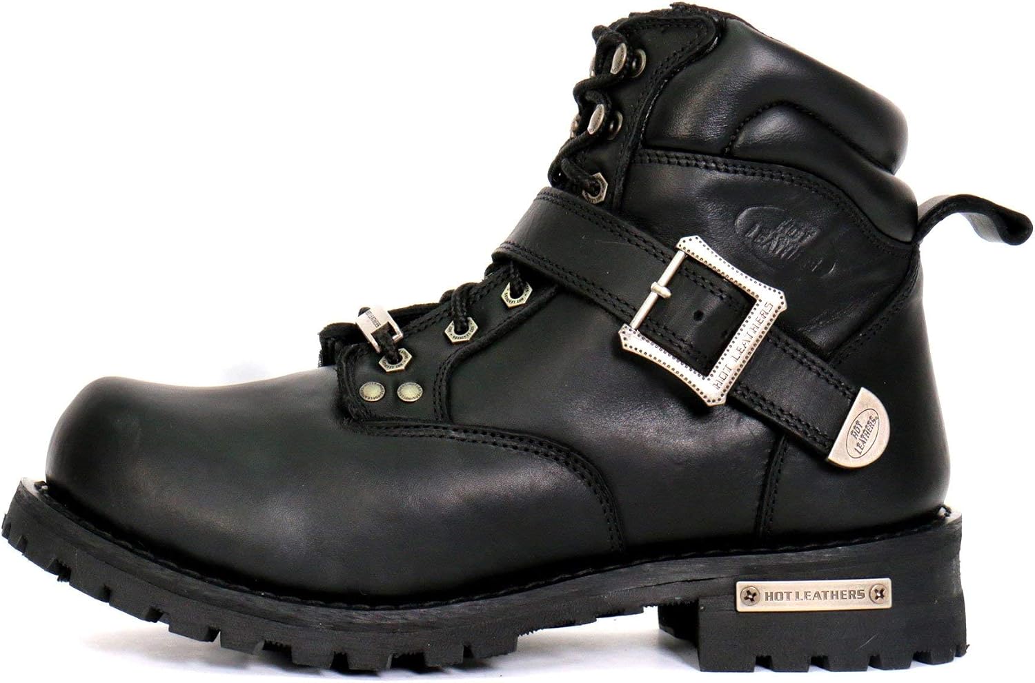 Detalle de Hot Leathers BTM1007 6-Inch Logger Motorcycle Boots with Adjustable Buckle