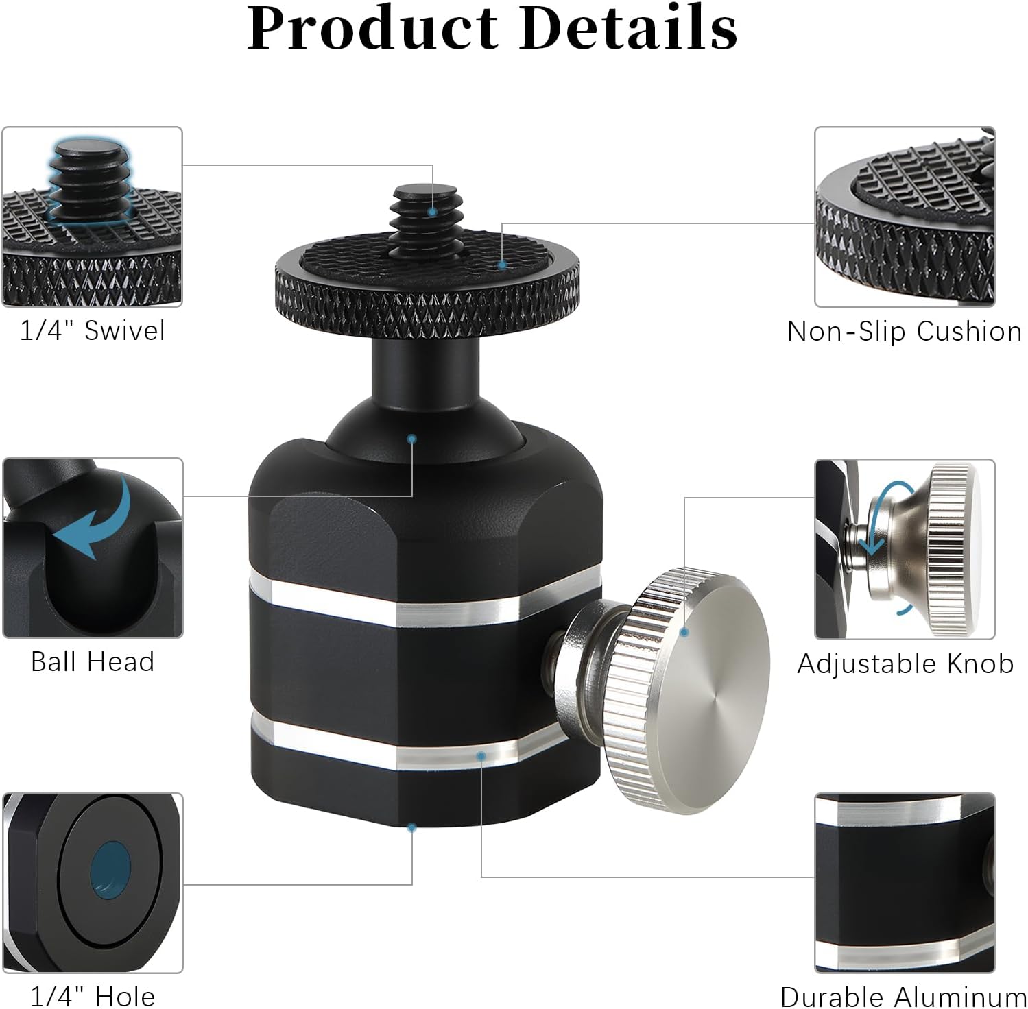 Thumbnail 2 de Acuxiaza Mini Ball Head 1/4" Swivel – 360°