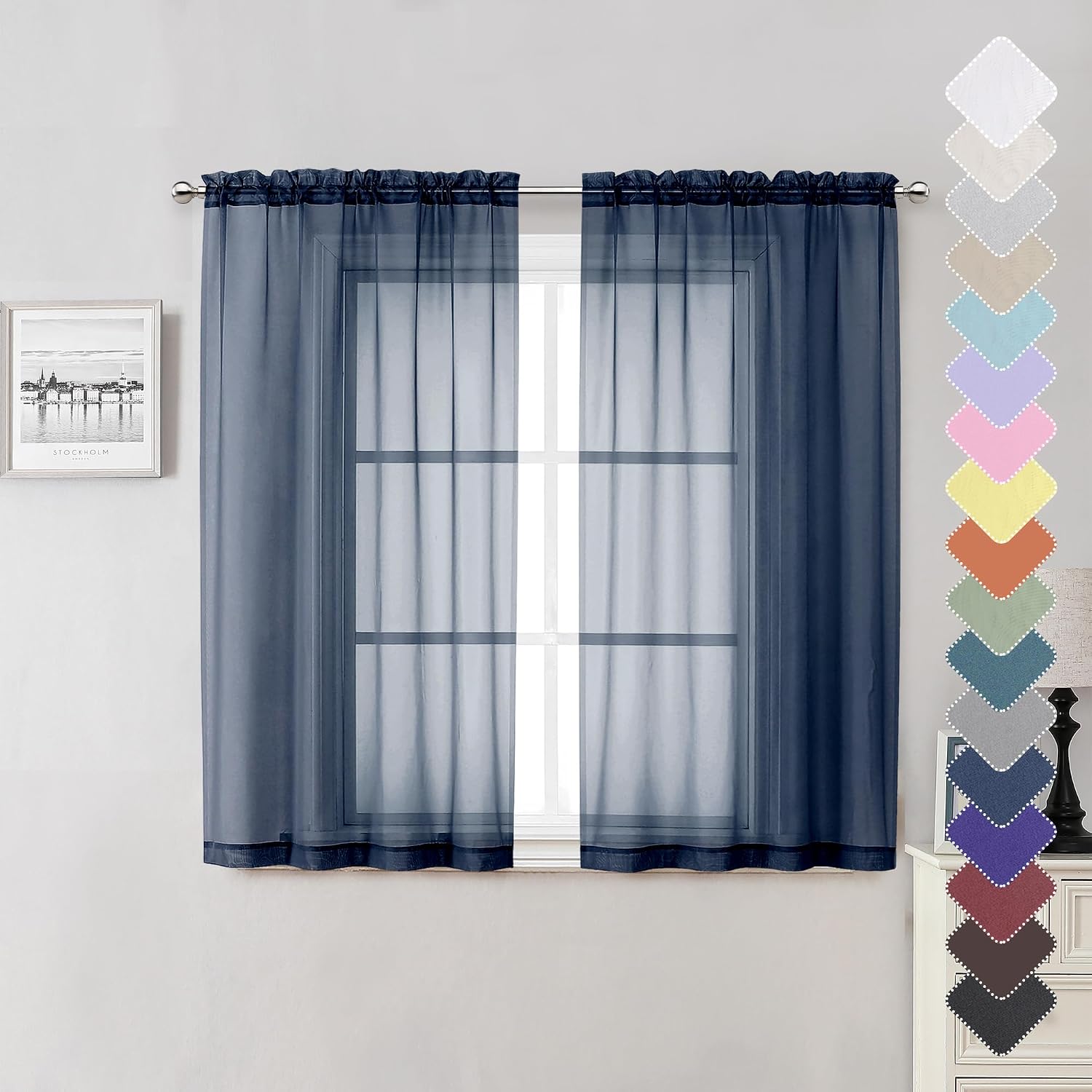 Detalle de Lecloud Sheer Curtains 54 Inches