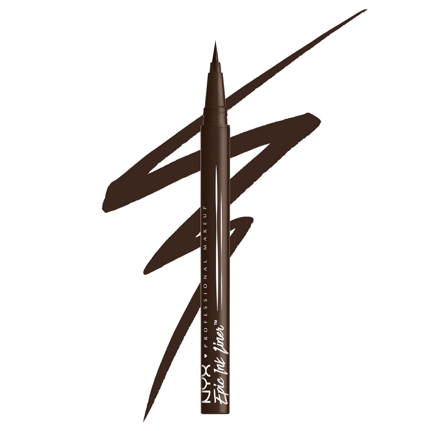 Detalle de NYX Professional Makeup Epic Ink Eyeliner 03 Dark Chocolate – wasserfest, hochpigmentiert & vegane Filzstift-Spitze
