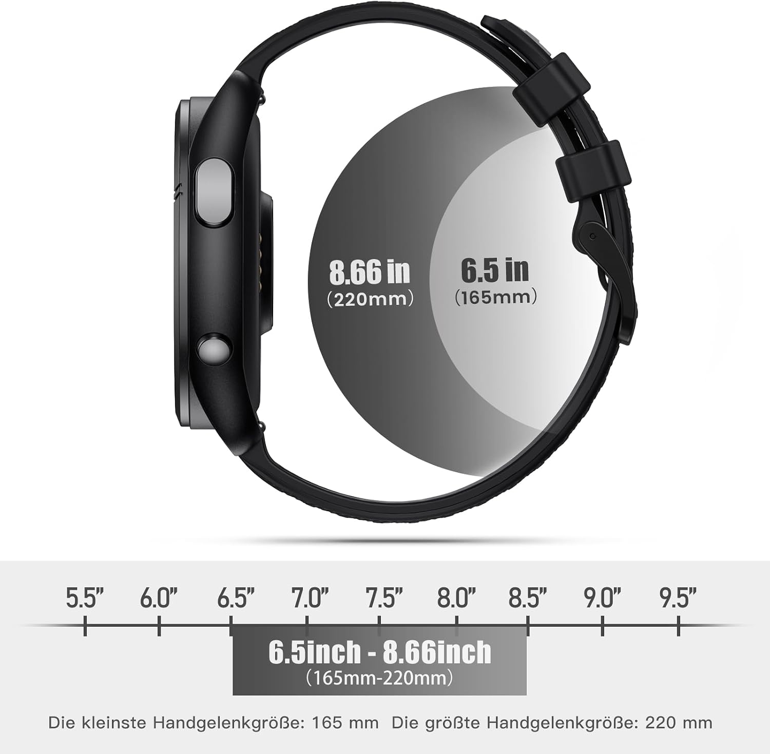 Detalle 1 de ANBEST Silikon Armband 22 mm kompatibel