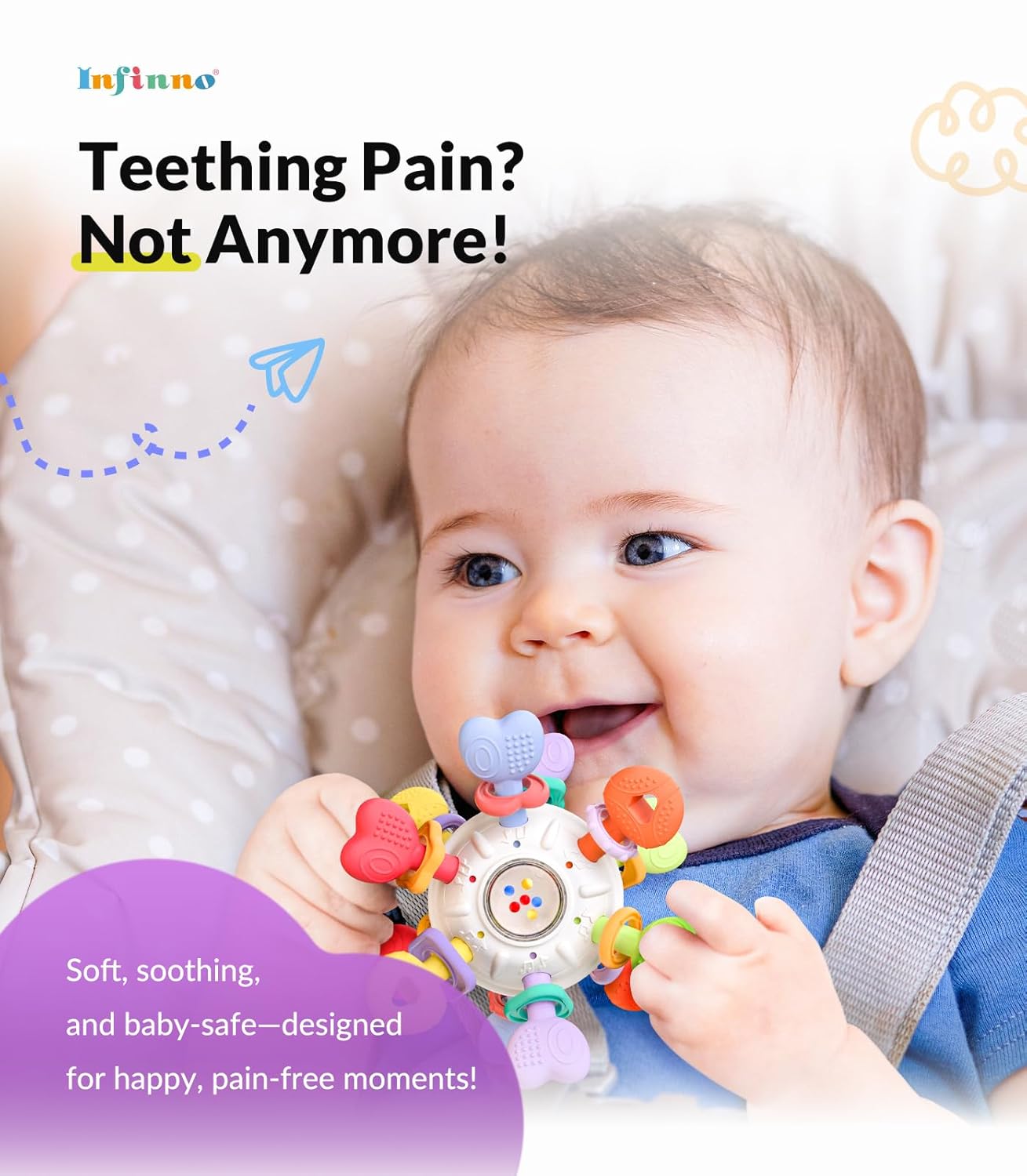 Thumbnail 1 de Baby Silicone Teething Toy 0-12 months