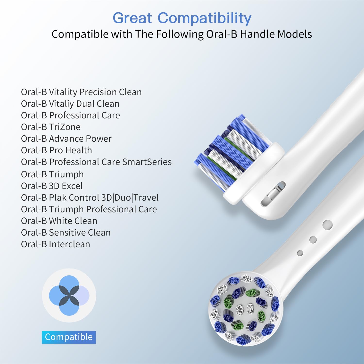 Detalle de Replacement Toothbrush Heads for Oral-B 8-pack ⚙